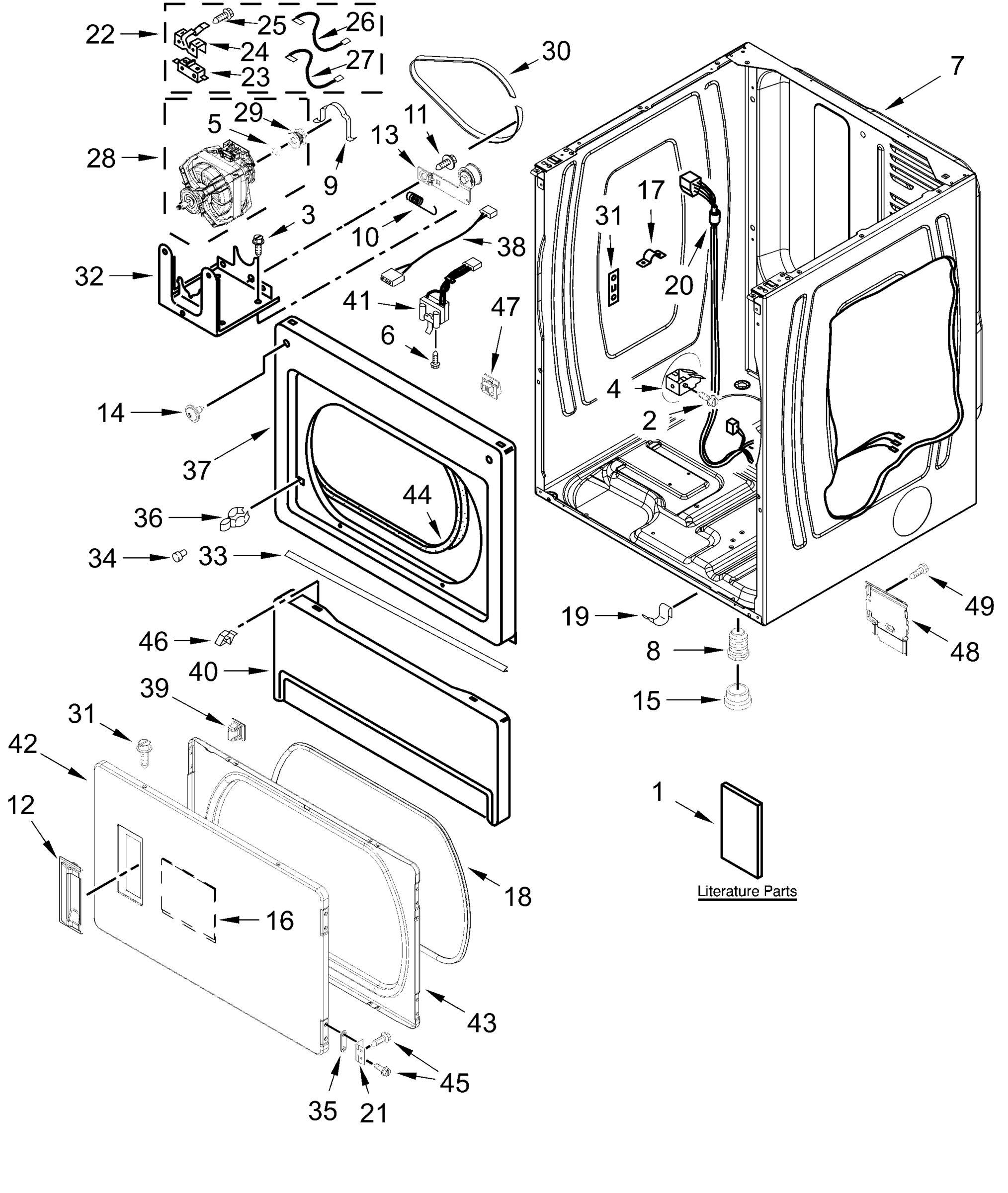 LOWER CABINET AND FRONT PANEL PARTS