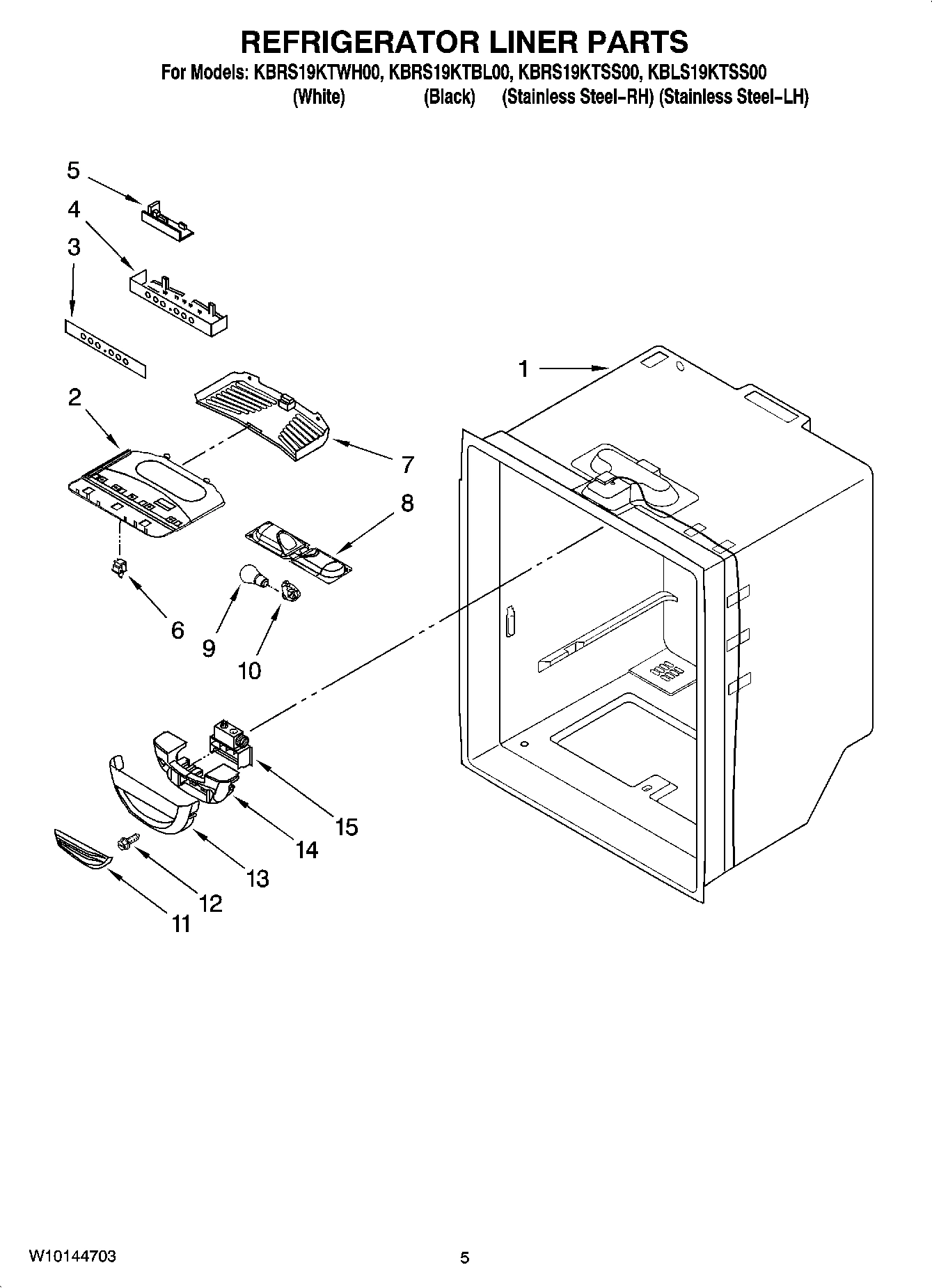 03 - REFRIGERATOR LINER PARTS