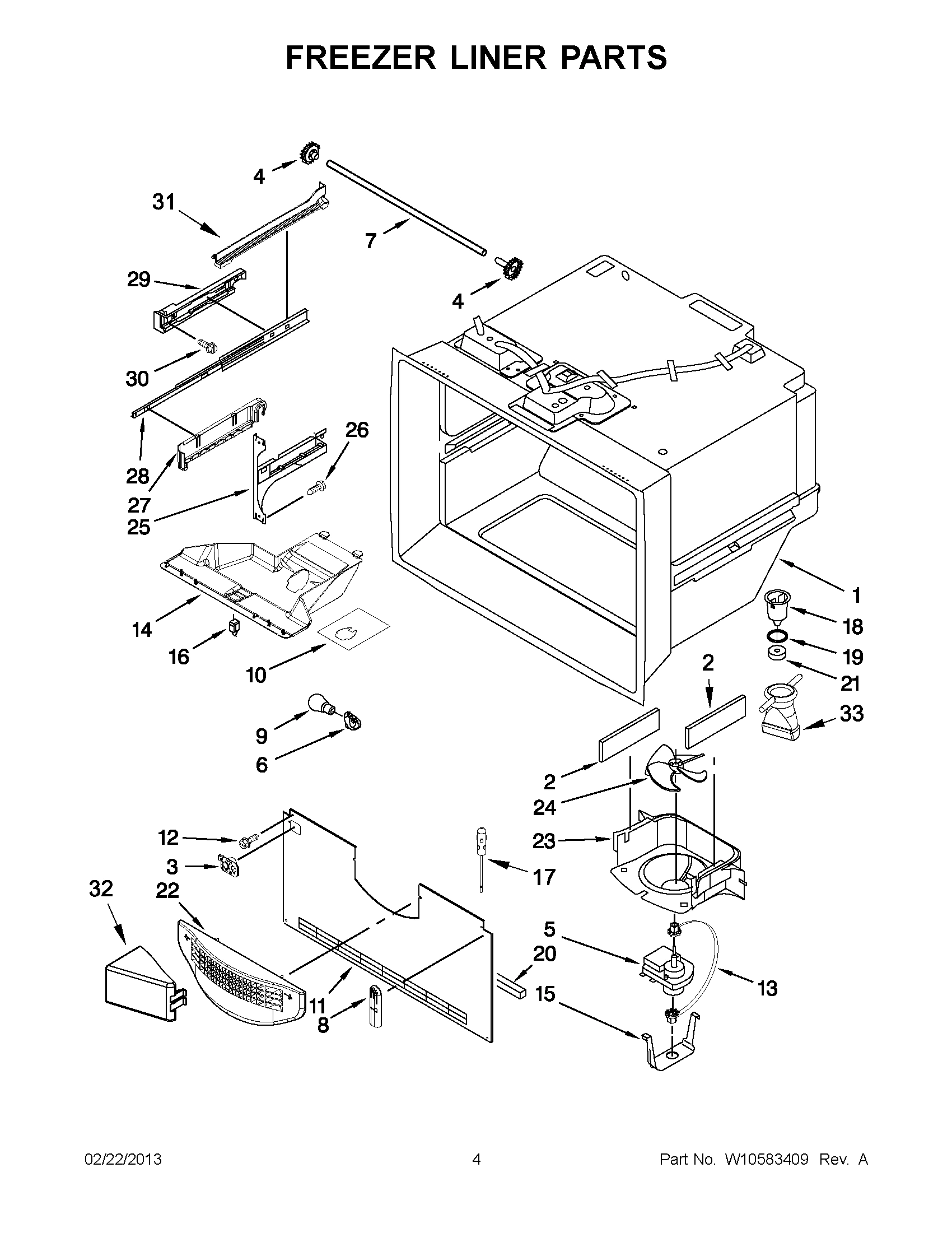 02 - FREEZER LINER PARTS