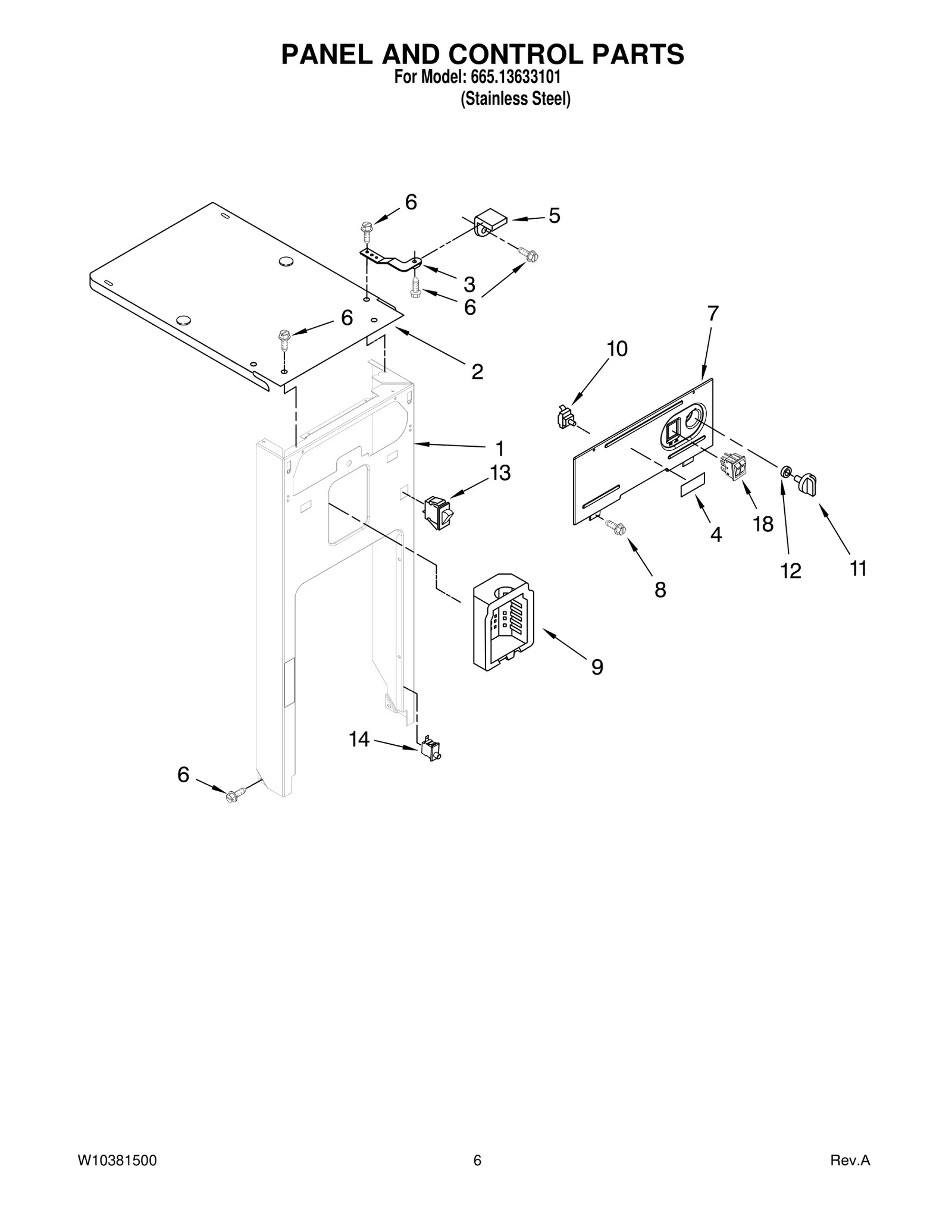 PANEL AND CONTROL PARTS