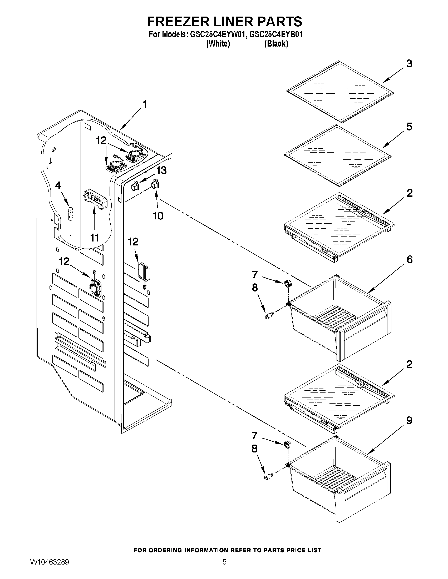 04 - FREEZER LINER PARTS