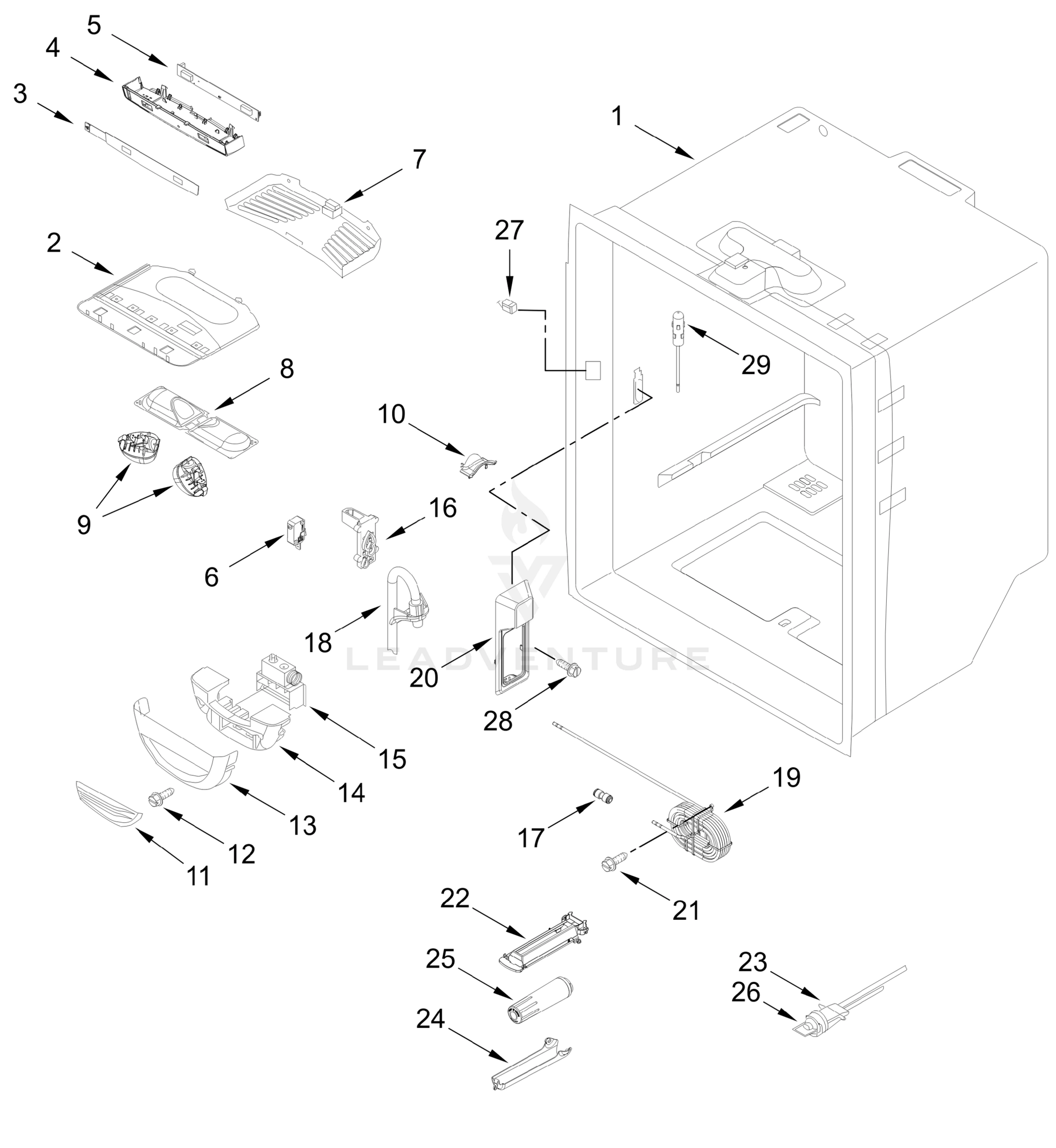 REFRIGERATOR LINER PARTS