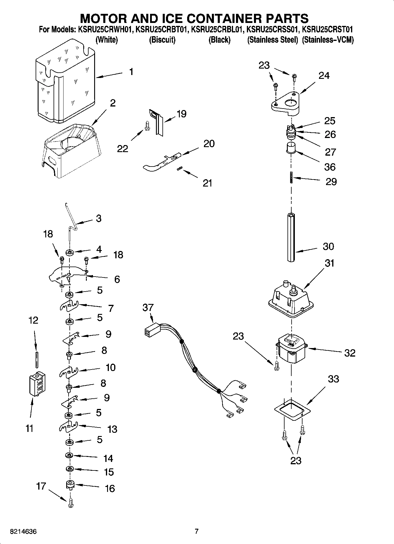 05 - MOTOR AND ICE CONTAINER PARTS