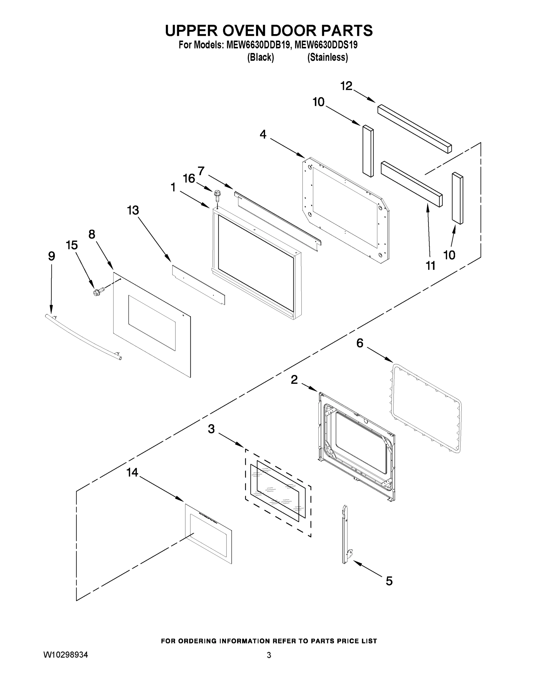 02 - UPPER OVEN DOOR PARTS