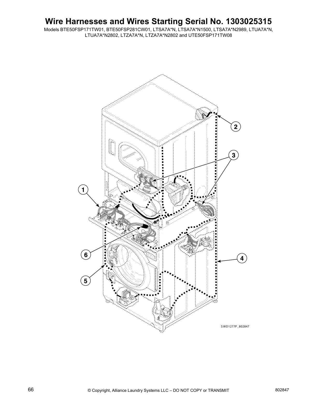 Wire Harnesses and Wires Starting Serial No. 1303025315