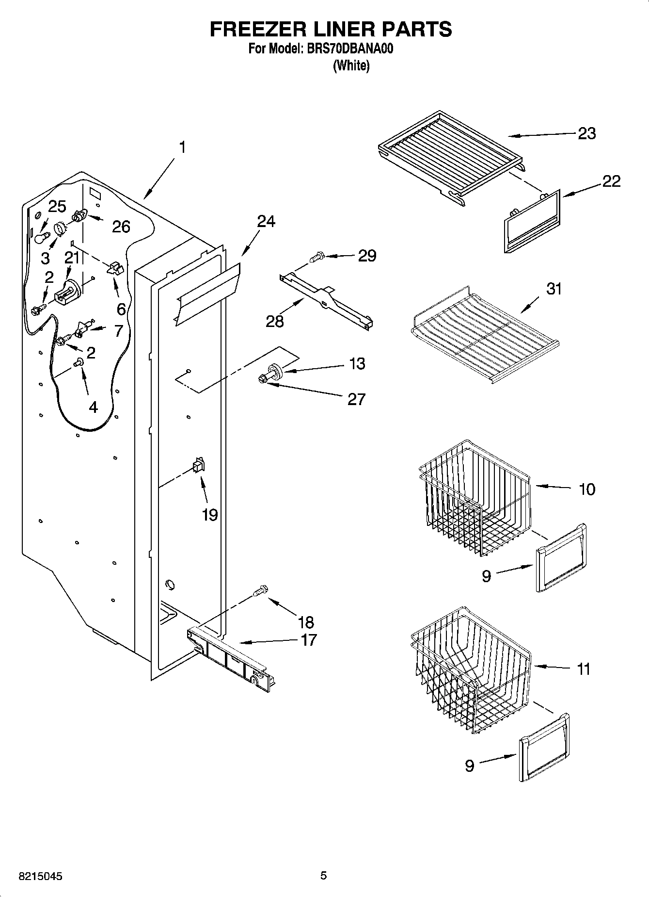 04 - FREEZER LINER PARTS