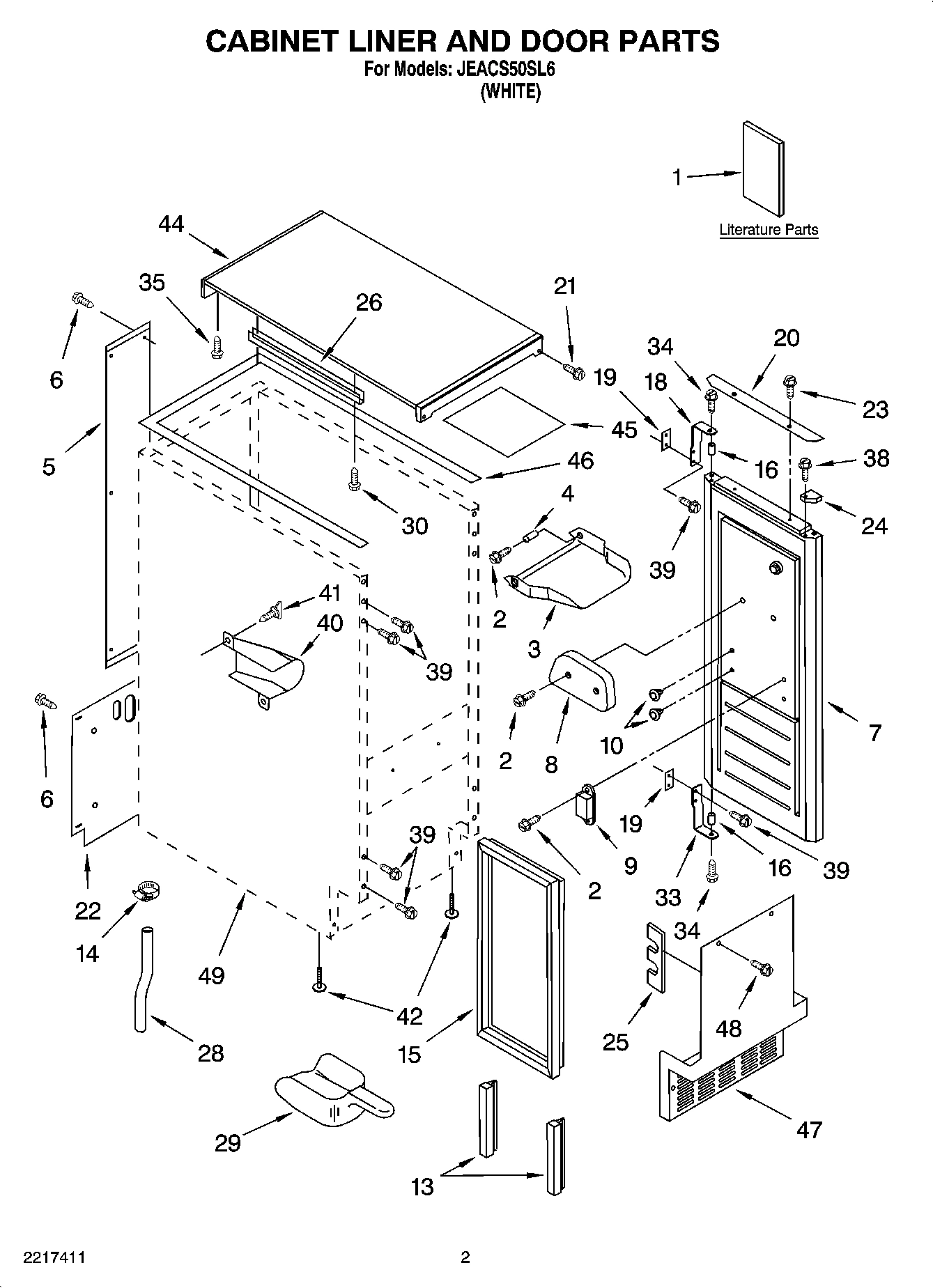 01 - CABINET LINER AND DOOR PARTS