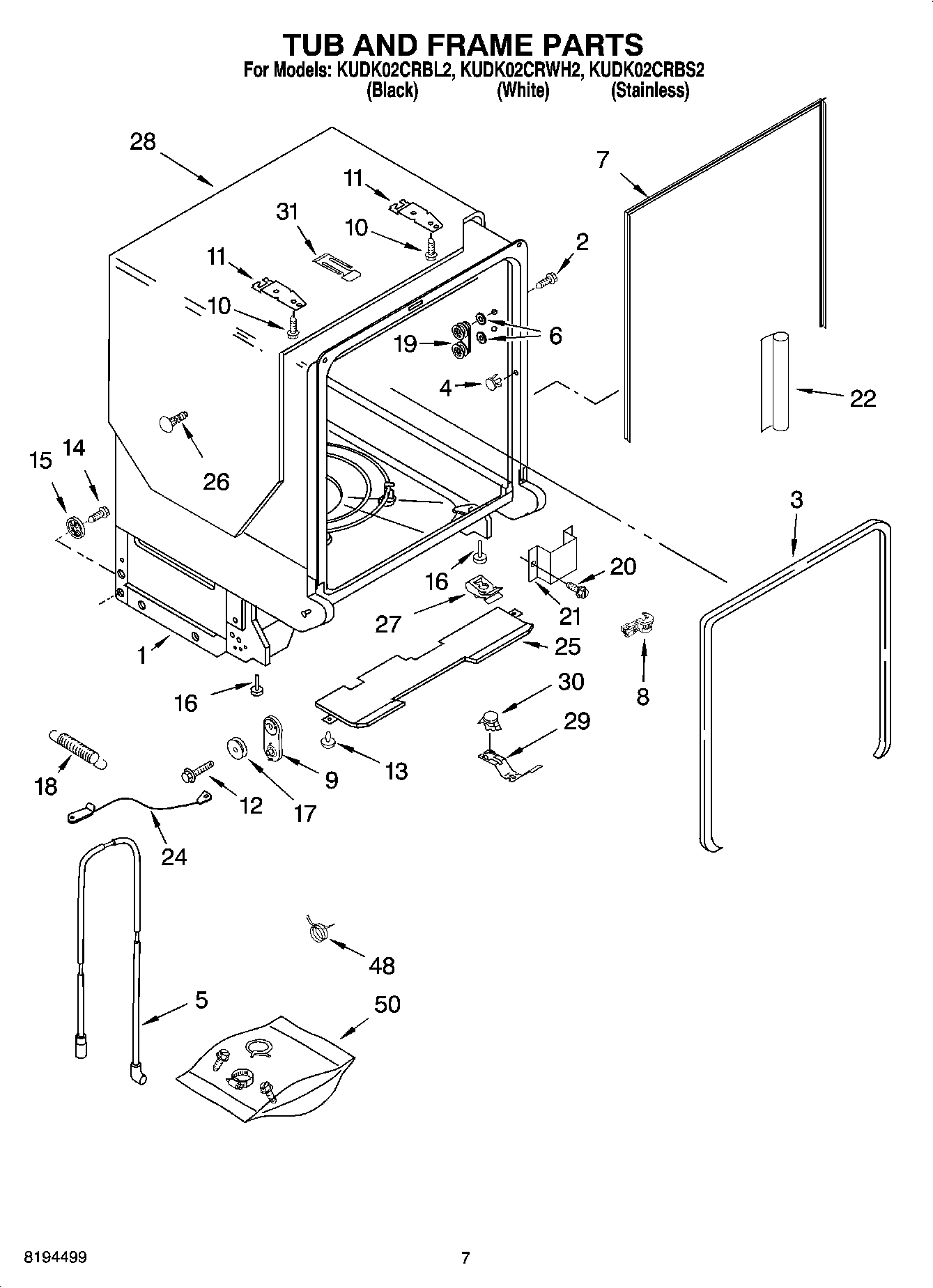 07 - TUB AND FRAME PARTS