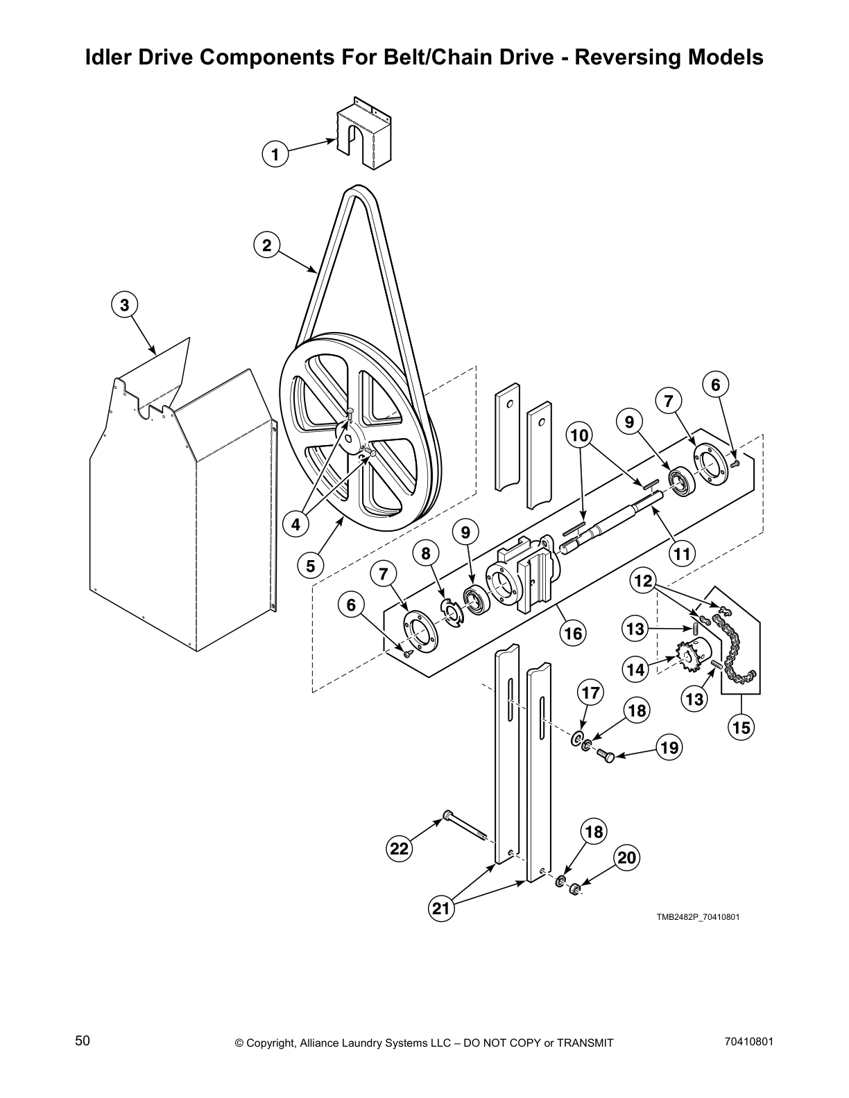 Idler Drive Components For Belt/Chain Drive - Reversing Models