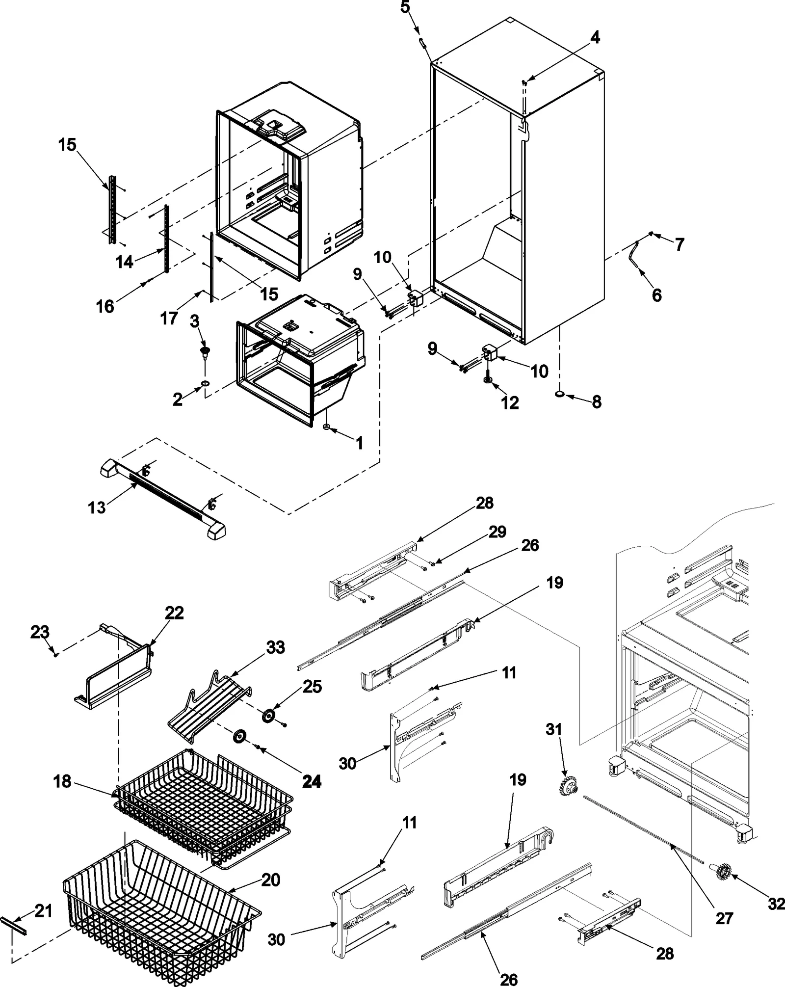 INTERIOR CABINET & FREEZER SHELVING