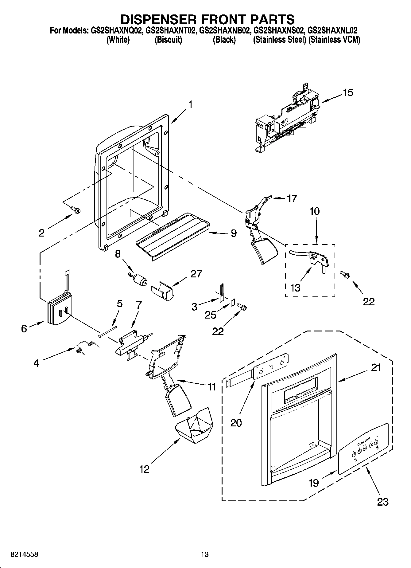 08 - DISPENSER FRONT PARTS