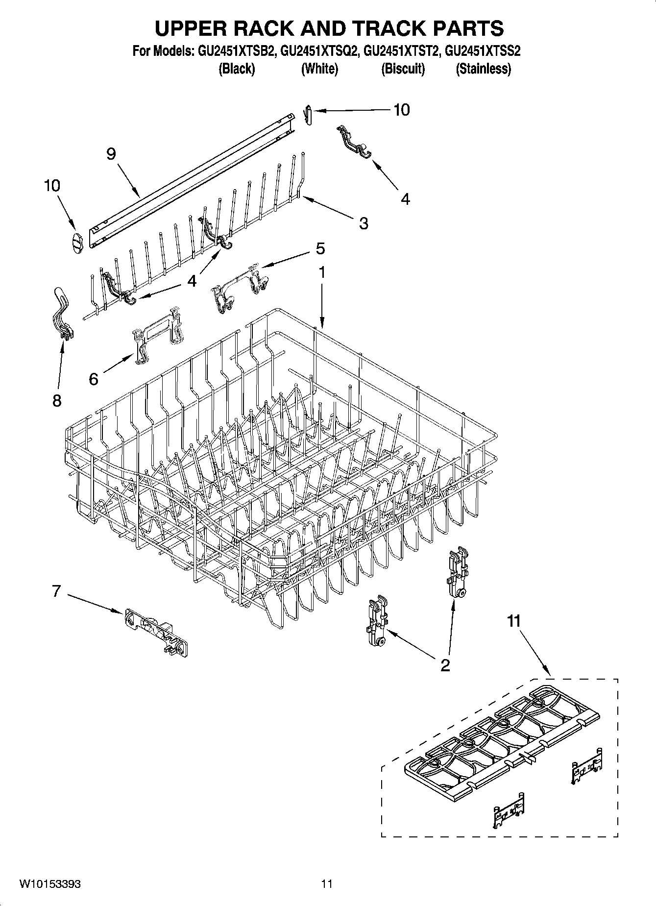 09 - UPPER RACK AND TRACK PARTS