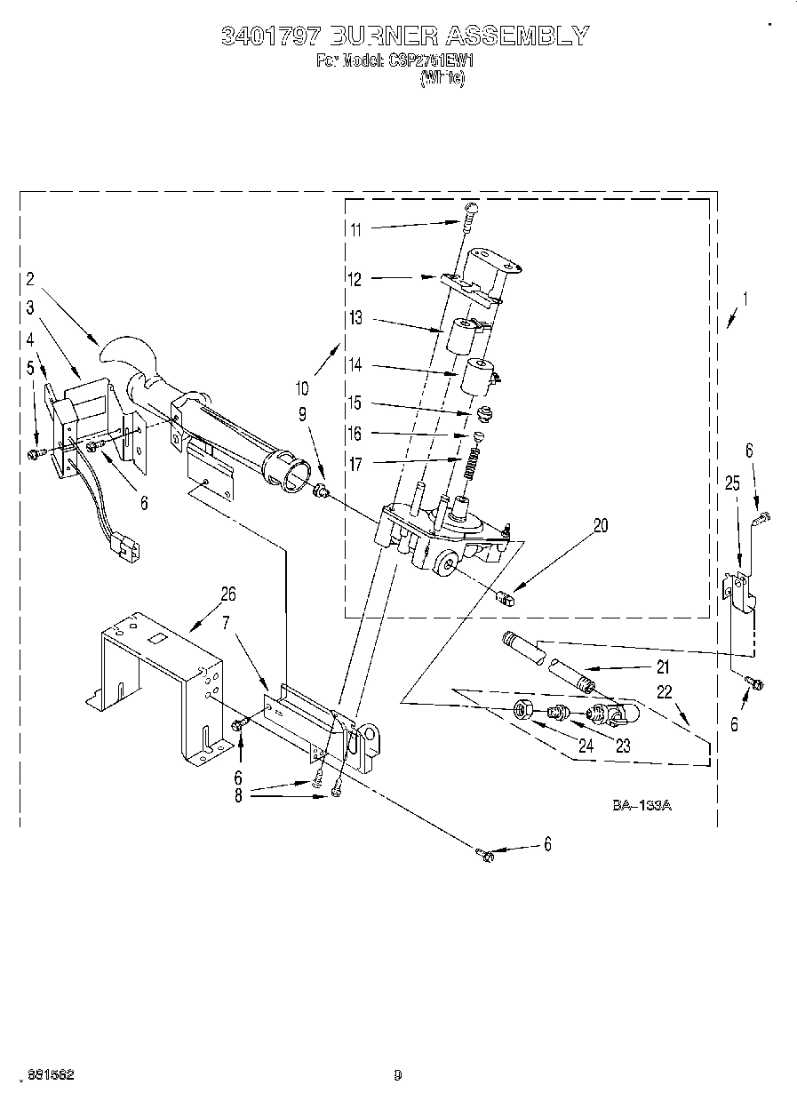 07 - 3401797 BURNER ASSEMBLY