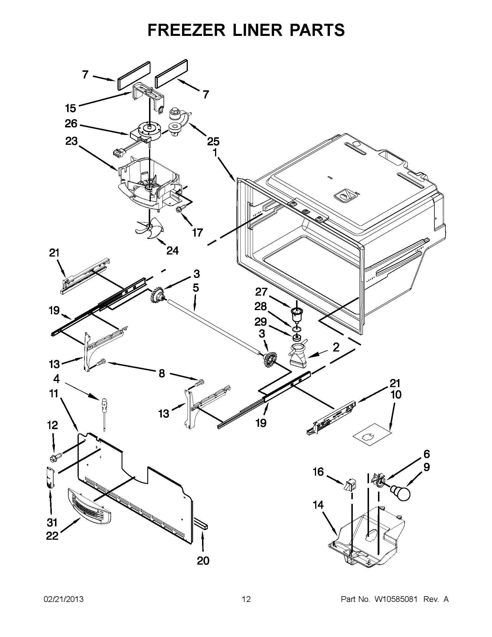 06 - FREEZER LINER PARTS