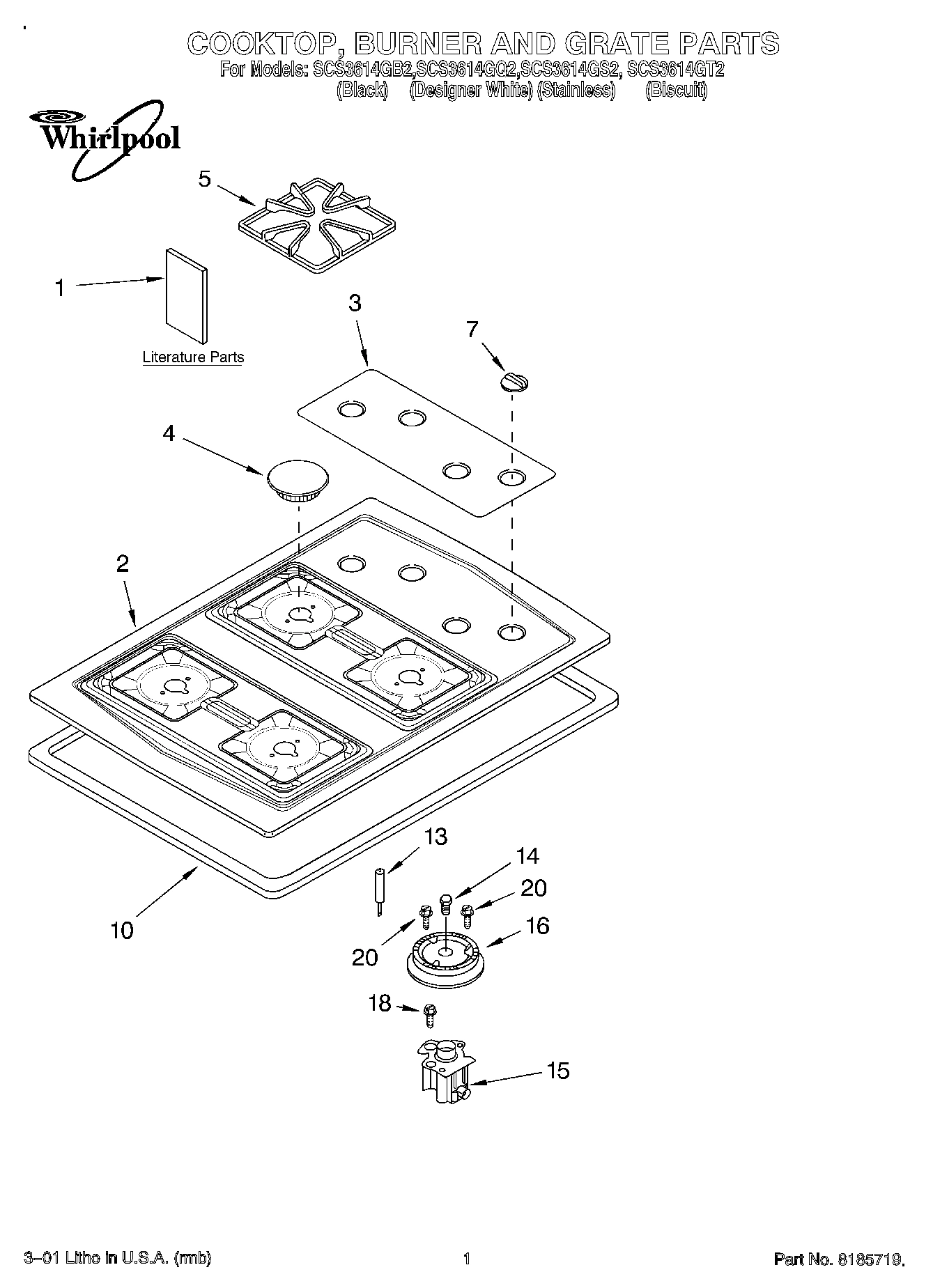 01 - COOKTOP, BURNER AND GRATE