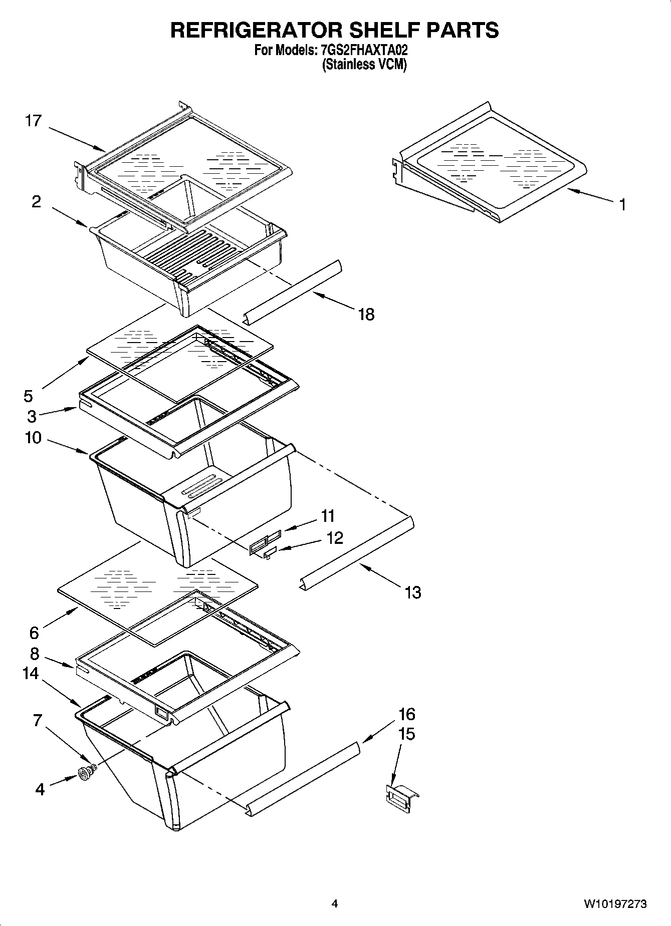 03 - REFRIGERATOR SHELF PARTS