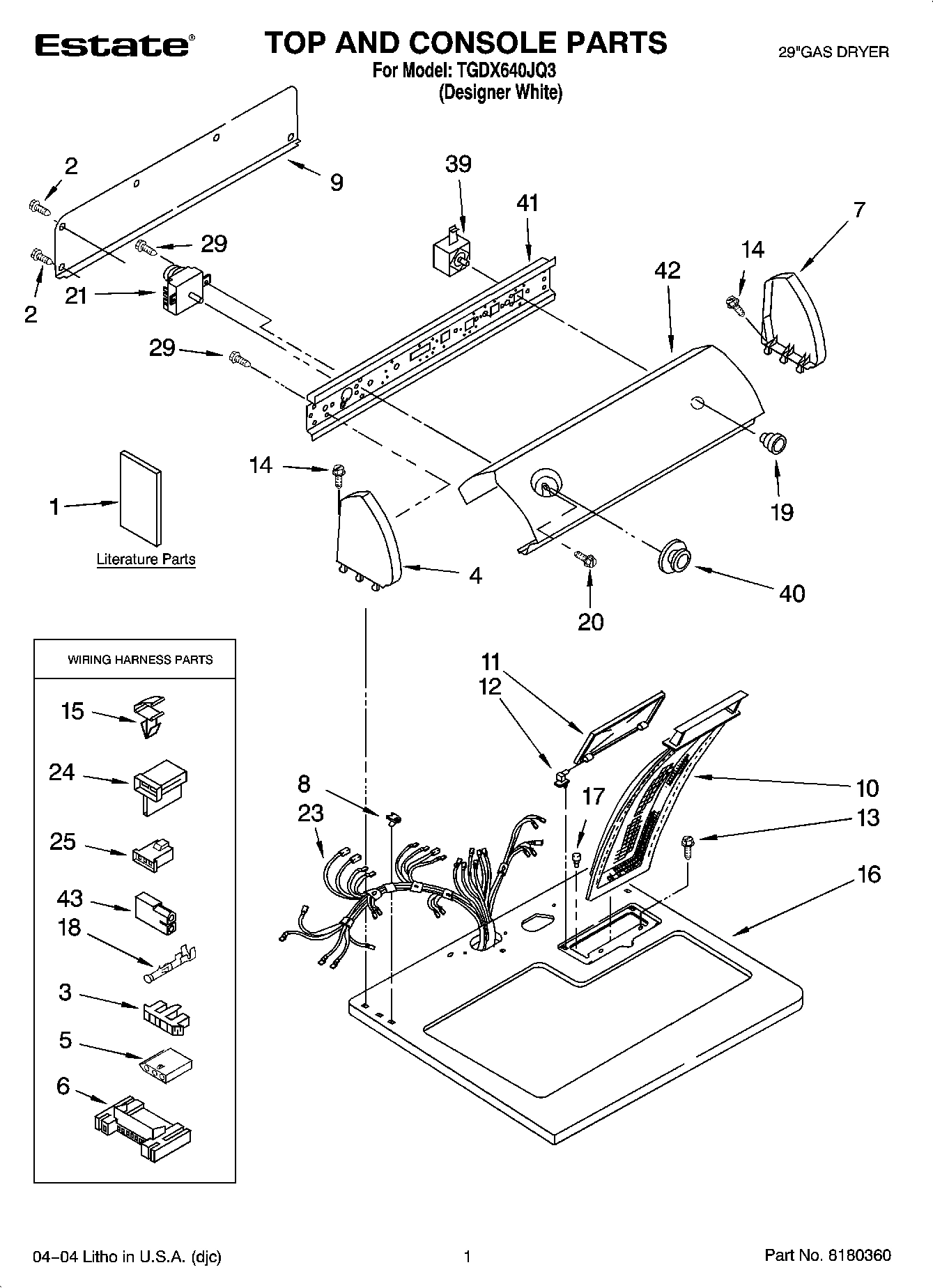 01 - TOP AND CONSOLE PARTS