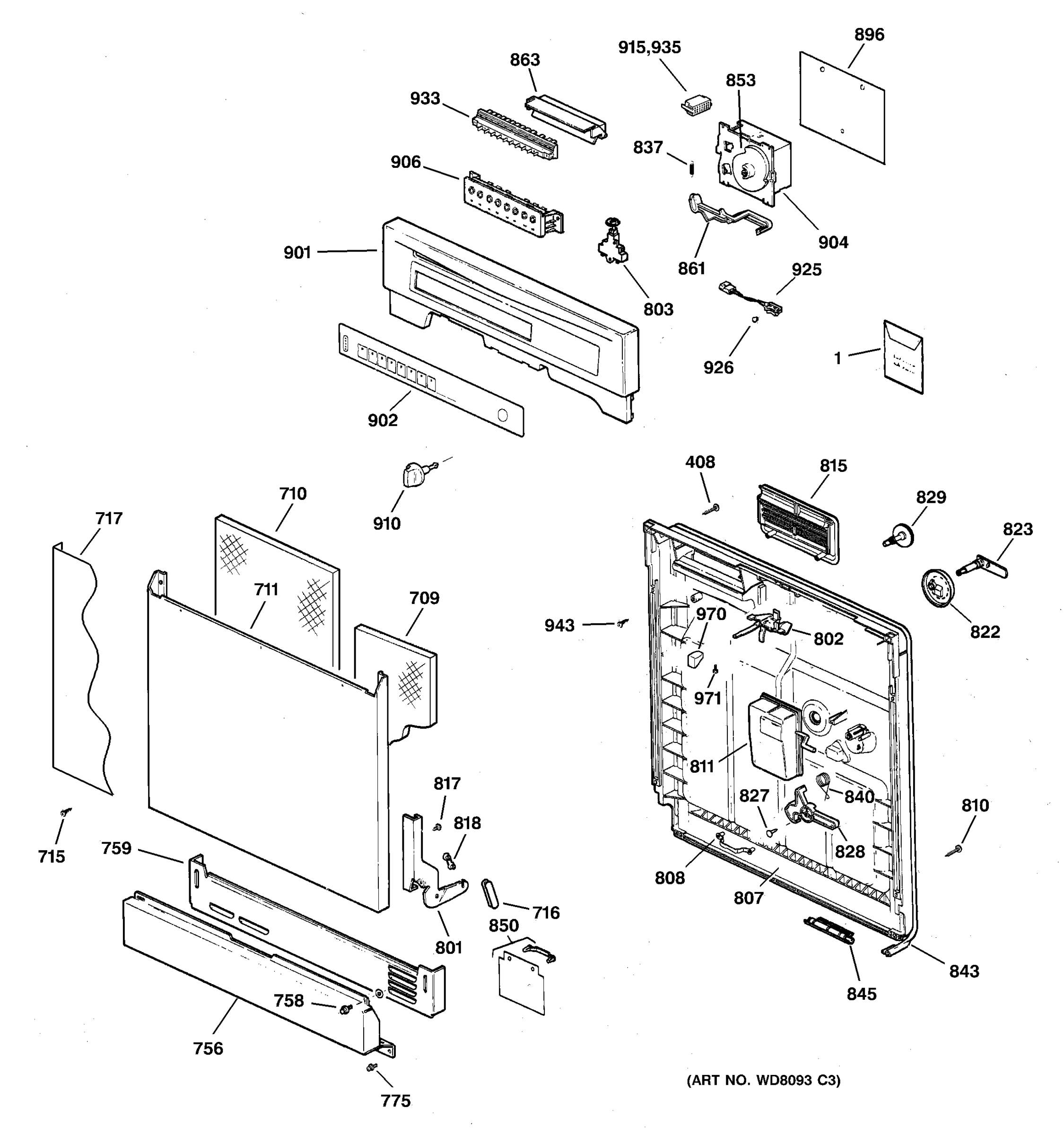 ESCUTCHEON & DOOR ASSEMBLY