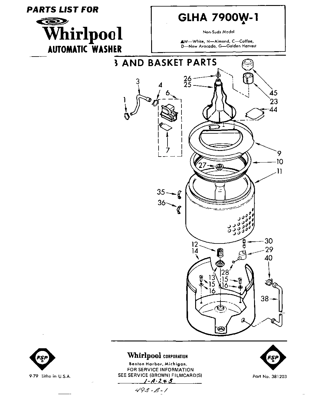 01 - TUB AND BASKET , LIT/OPTIONAL