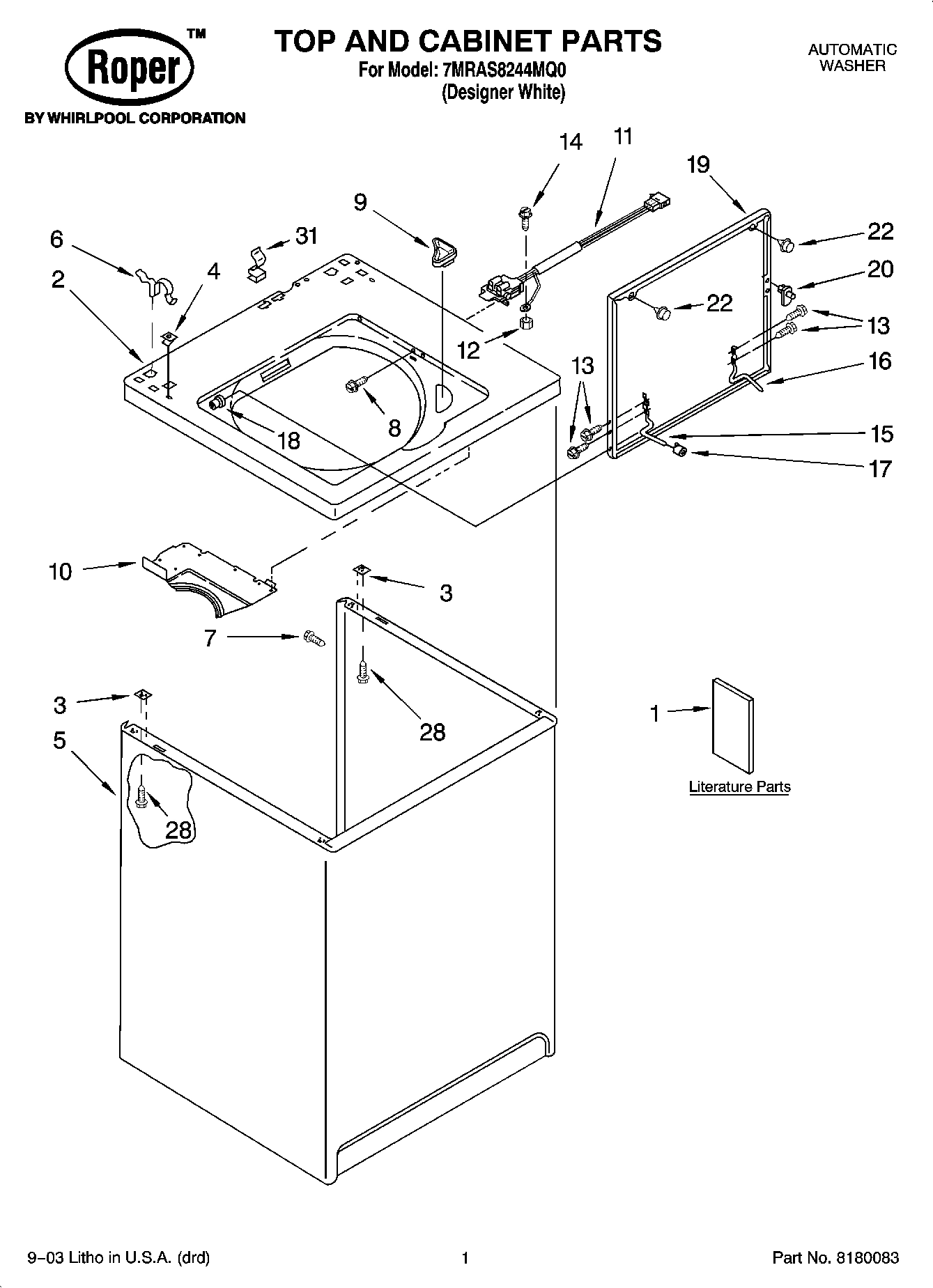 01 - TOP AND CABINET PARTS