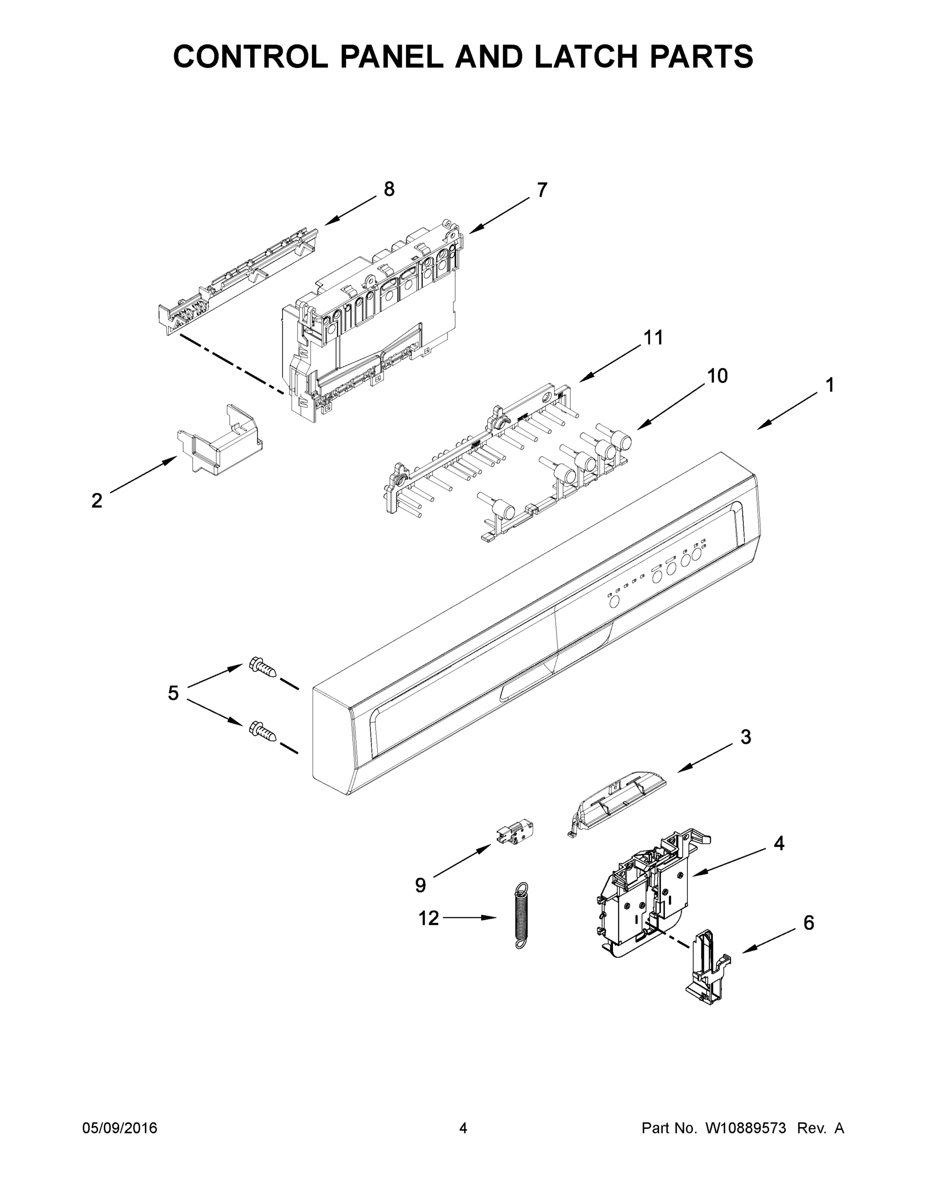 03 - CONTROL PANEL AND LATCH PARTS