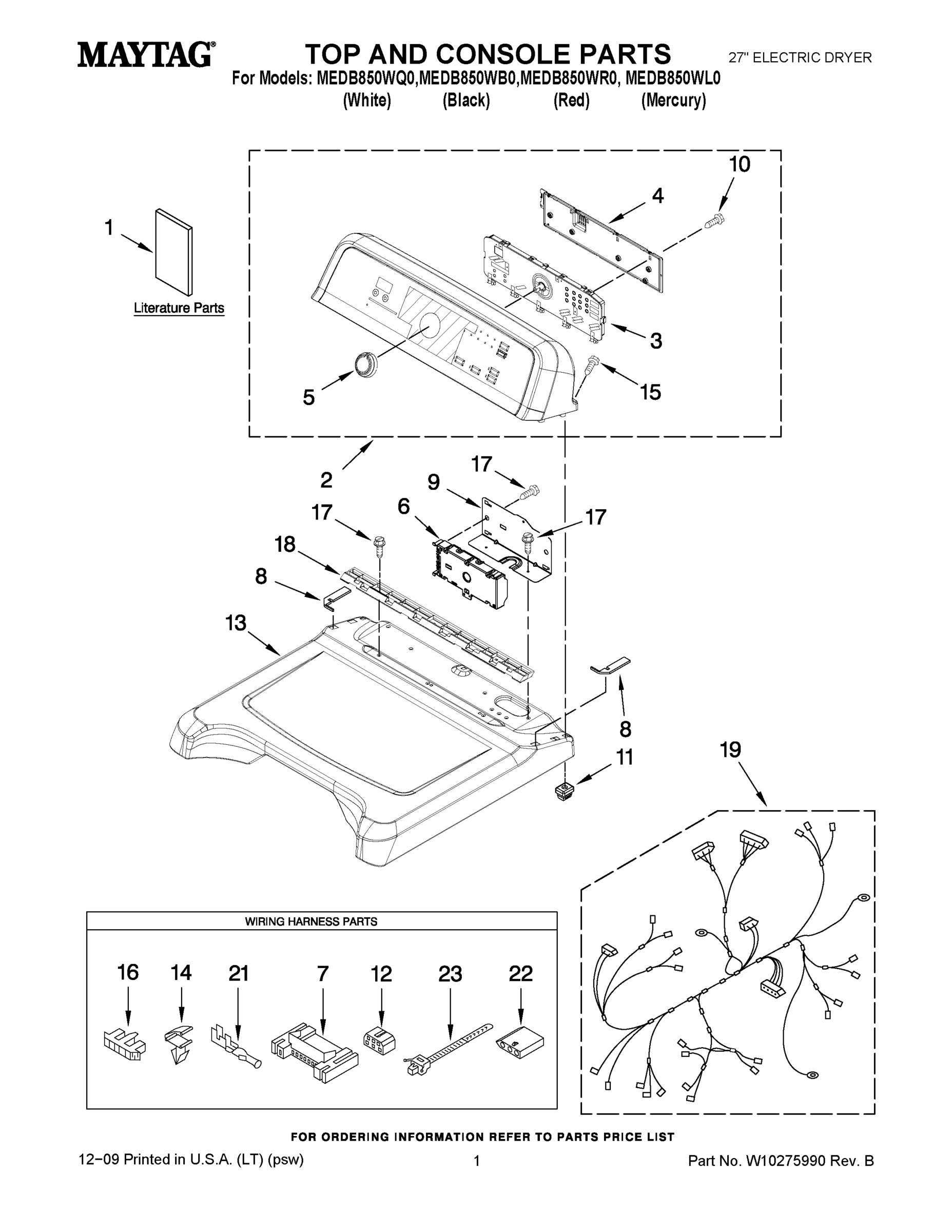 01 - TOP AND CONSOLE PARTS