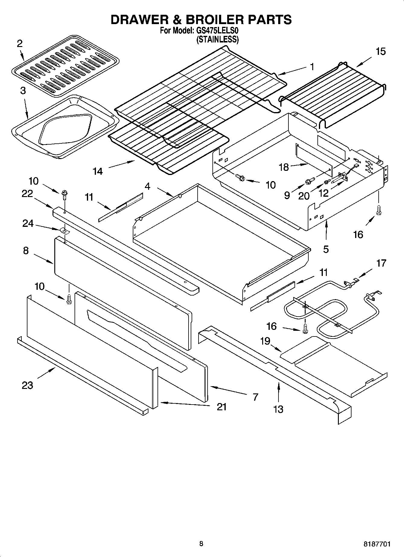06 - DRAWER & BROILER PARTS, MISCELLANEOUS PARTS