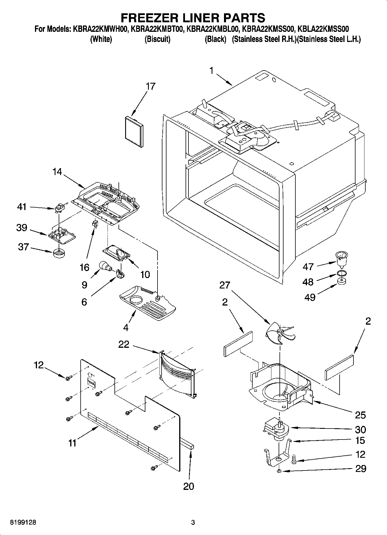 02 - FREEZER LINER PARTS