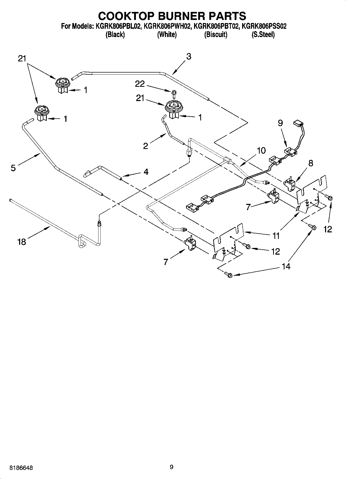 06 - COOKTOP BURNER PARTS