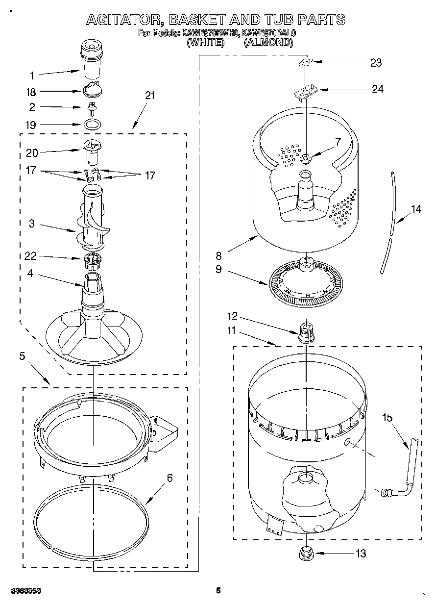 03 - AGITATOR, BASKET AND TUB