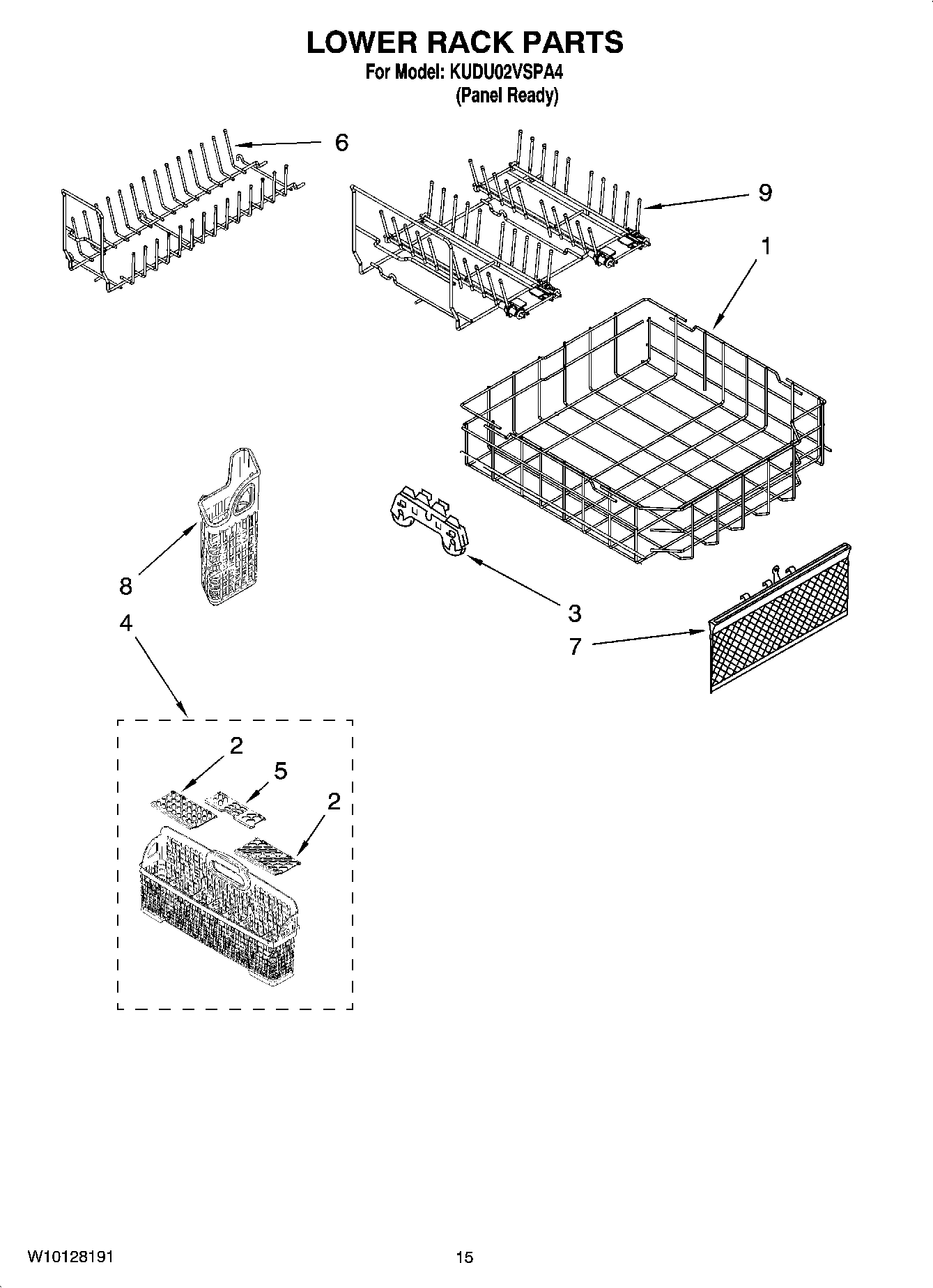 12 - LOWER RACK PARTS, OPTIONAL PARTS (NOT INCLUDED)