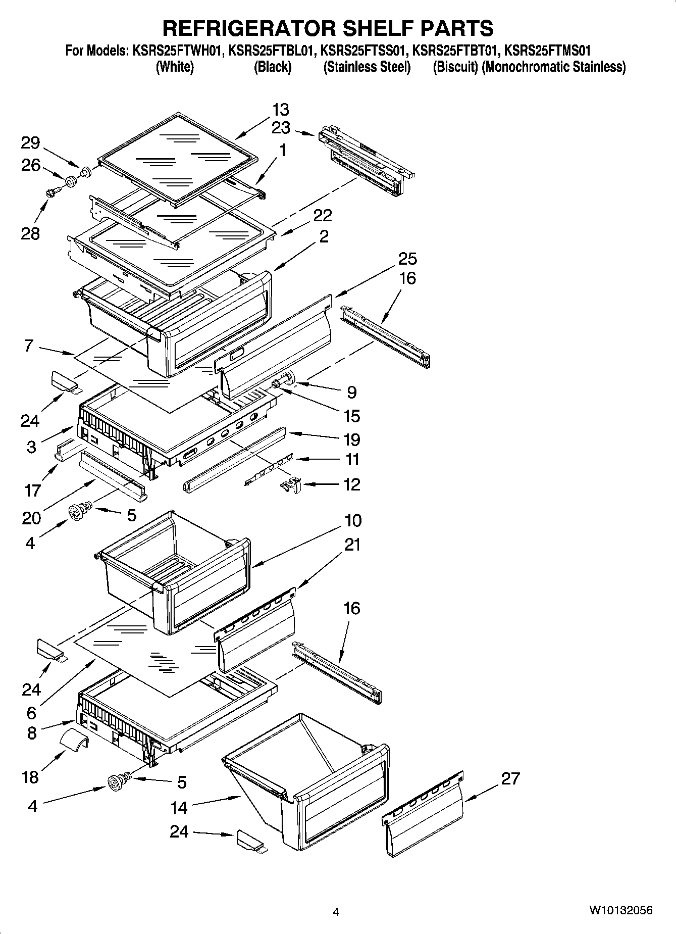 03 - REFRIGERATOR SHELF PARTS
