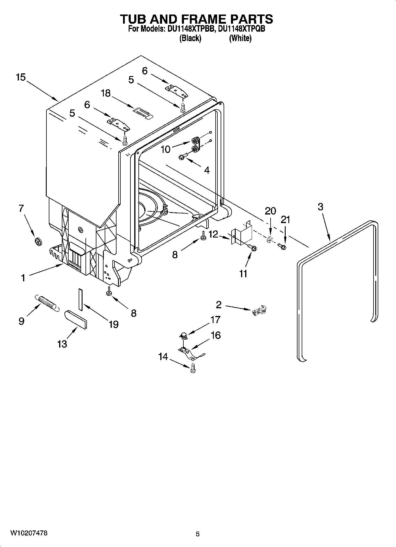 05 - TUB AND FRAME PARTS