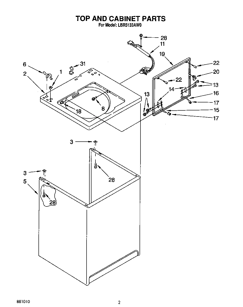 02 - TOP AND CABINET, LIT/OPTIONAL