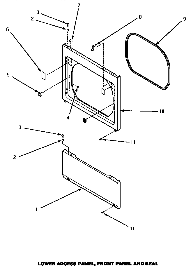 09 - LOWER ACCESS PANEL, FRONT PANEL & SEAL