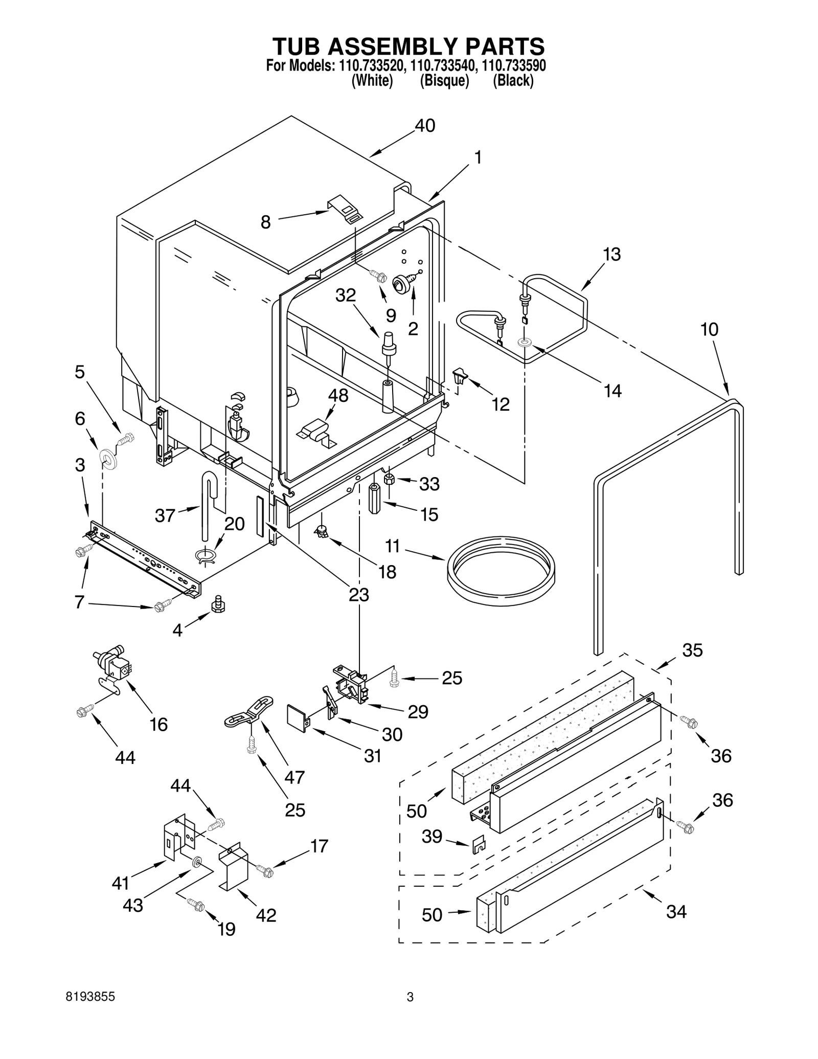 TUB ASSEMBLY PARTS