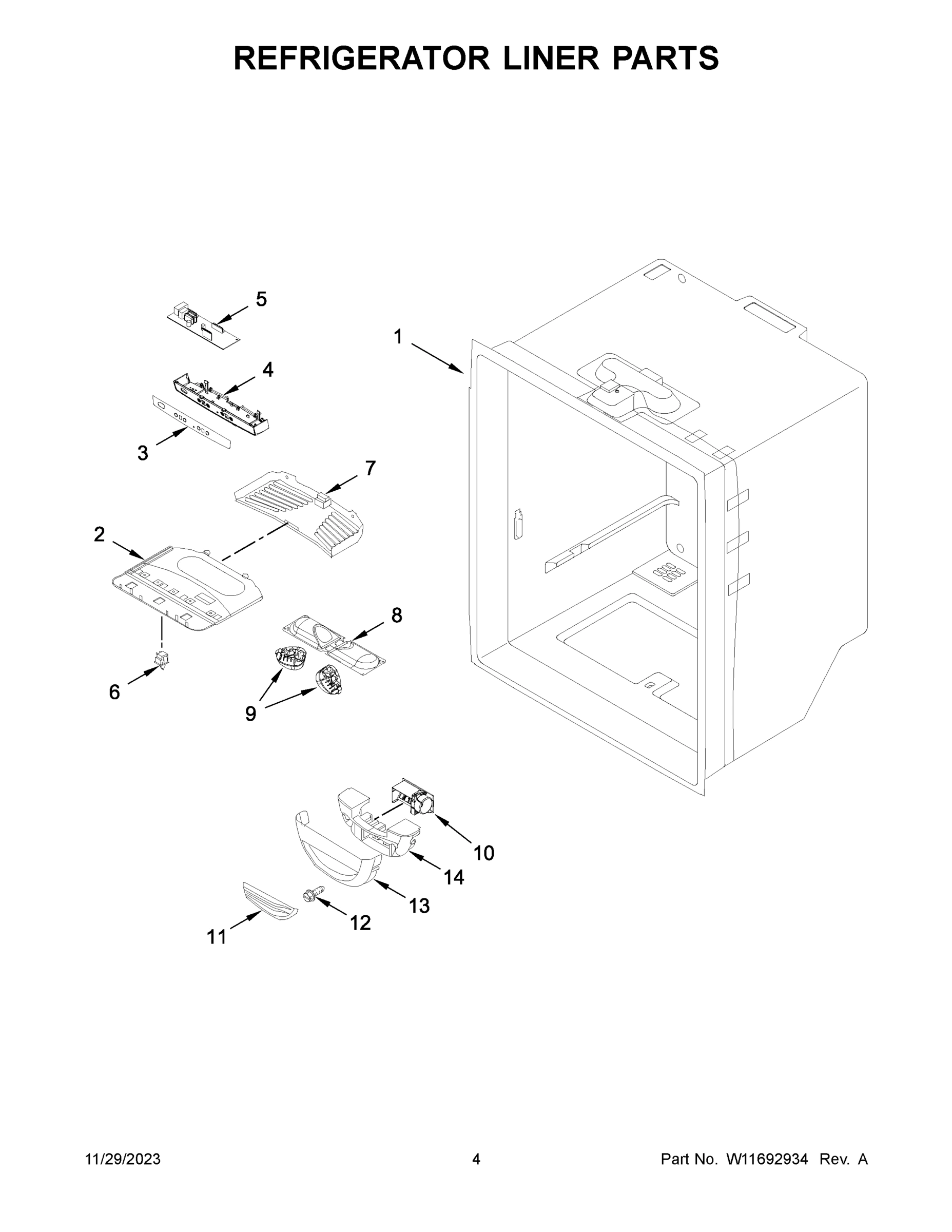 03 - REFRIGERATOR LINER PARTS