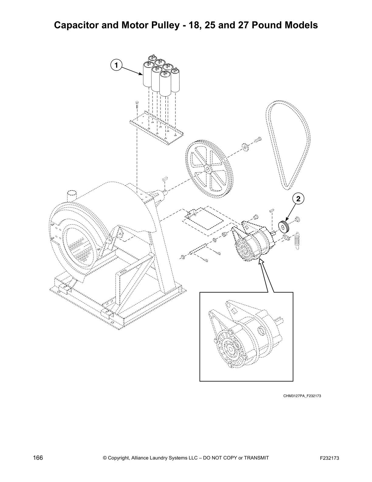 Capacitor and Motor Pulley - 18, 25 and 27 Pound Models
