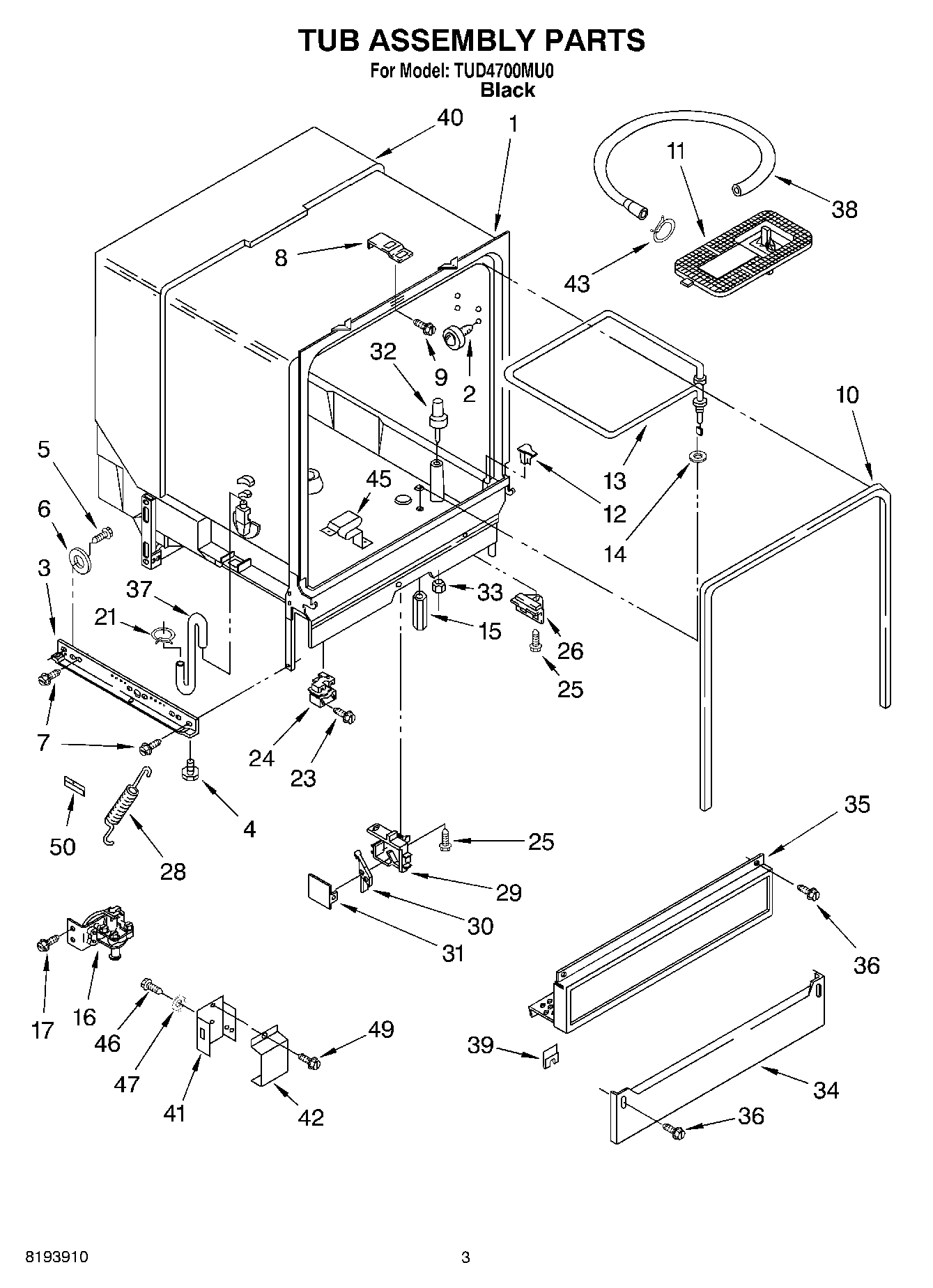 03 - TUB ASSEMBLY PARTS