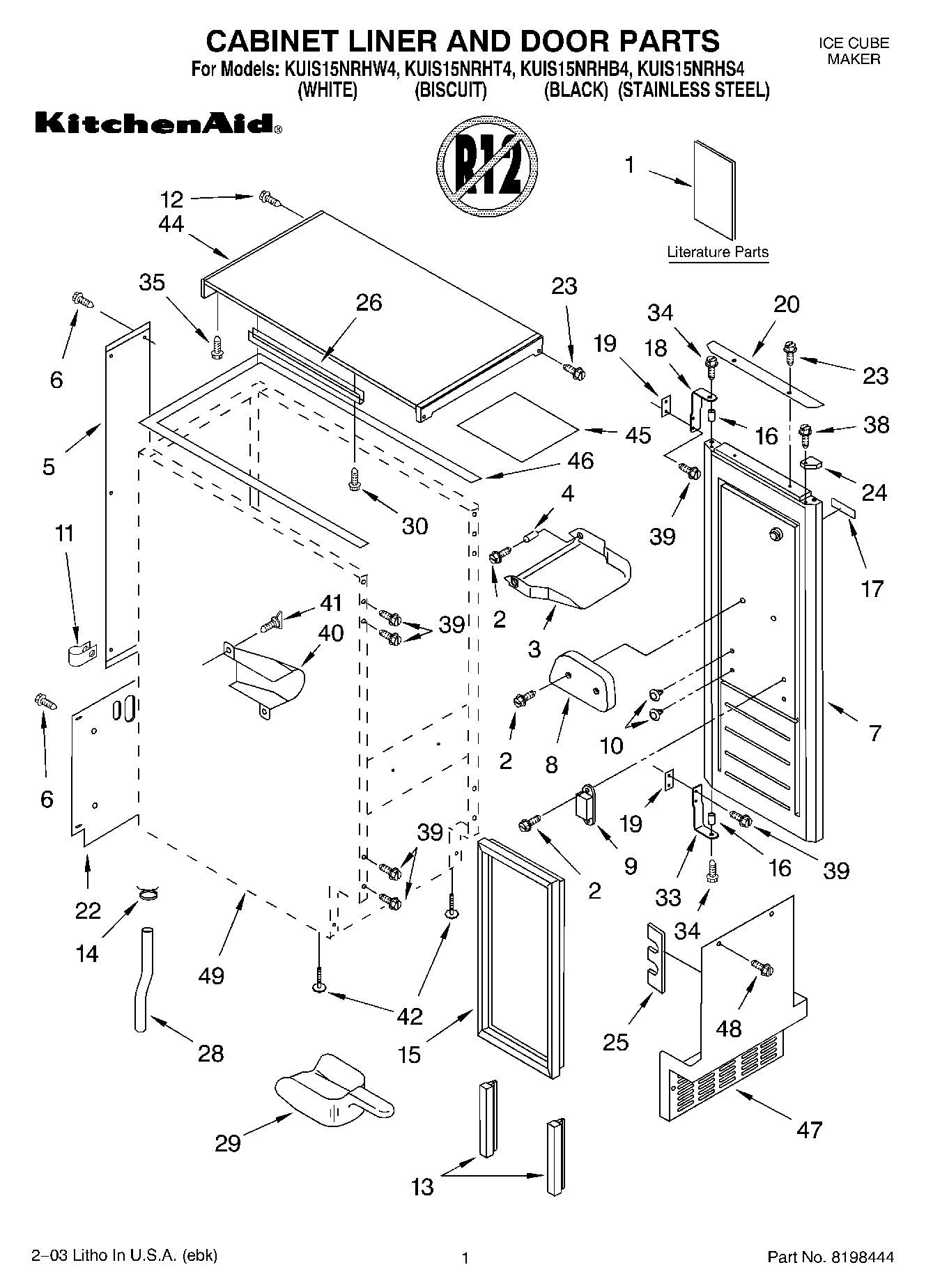 01 - CABINET LINER AND DOOR PARTS