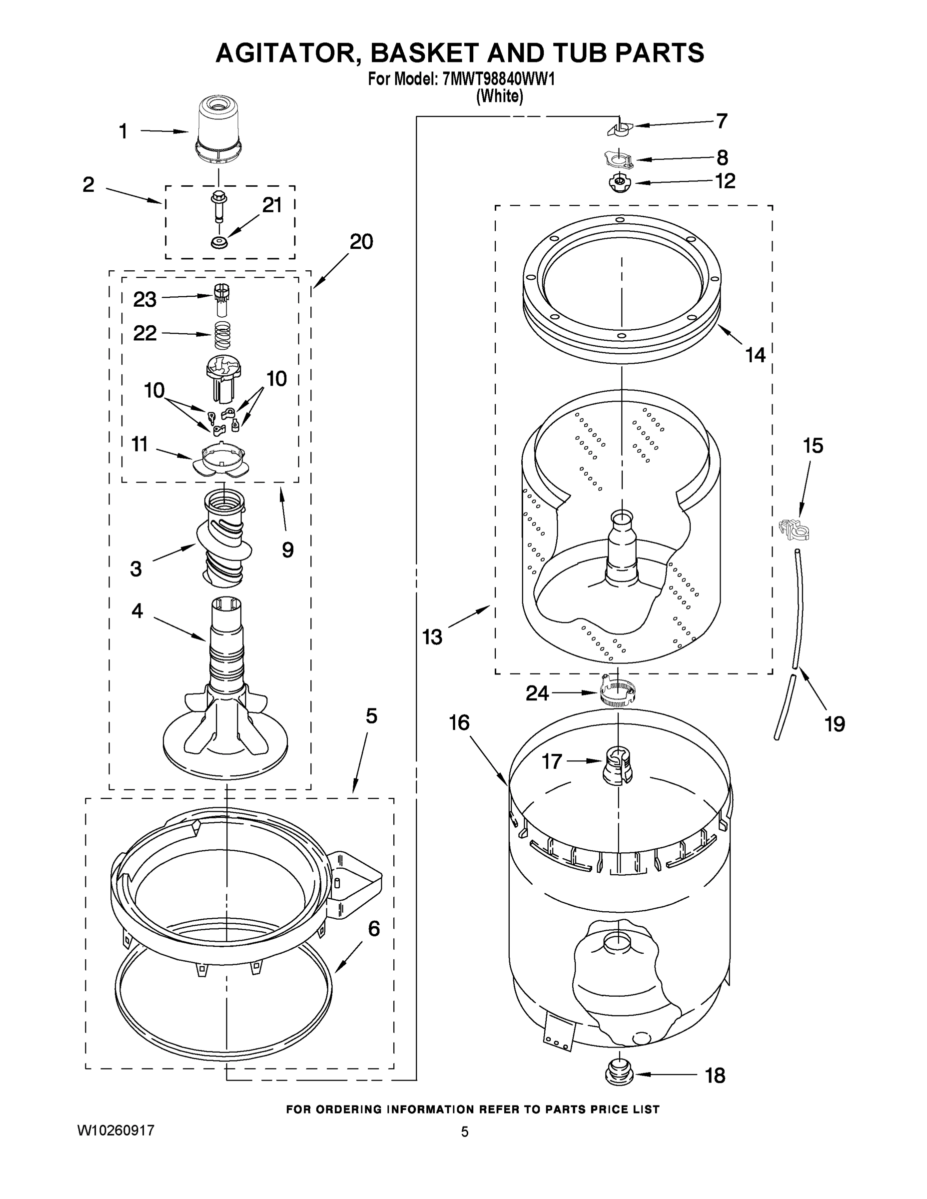 03 - AGITATOR, BASKET AND TUB PARTS