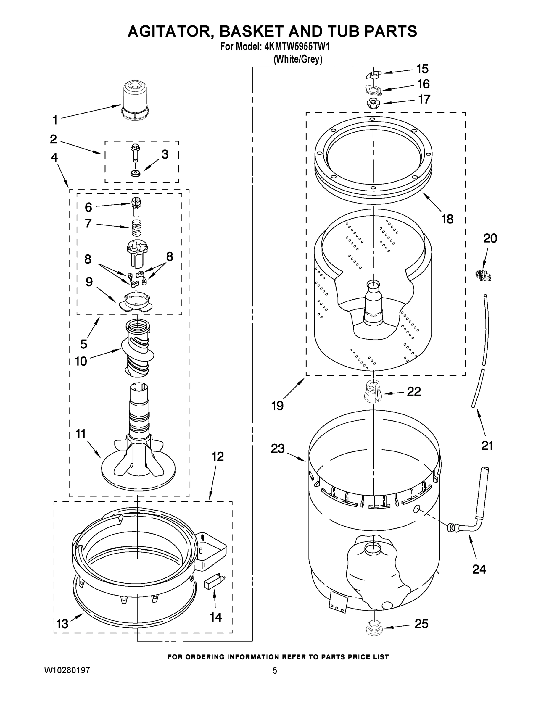 03 - AGITATOR, BASKET AND TUB PARTS