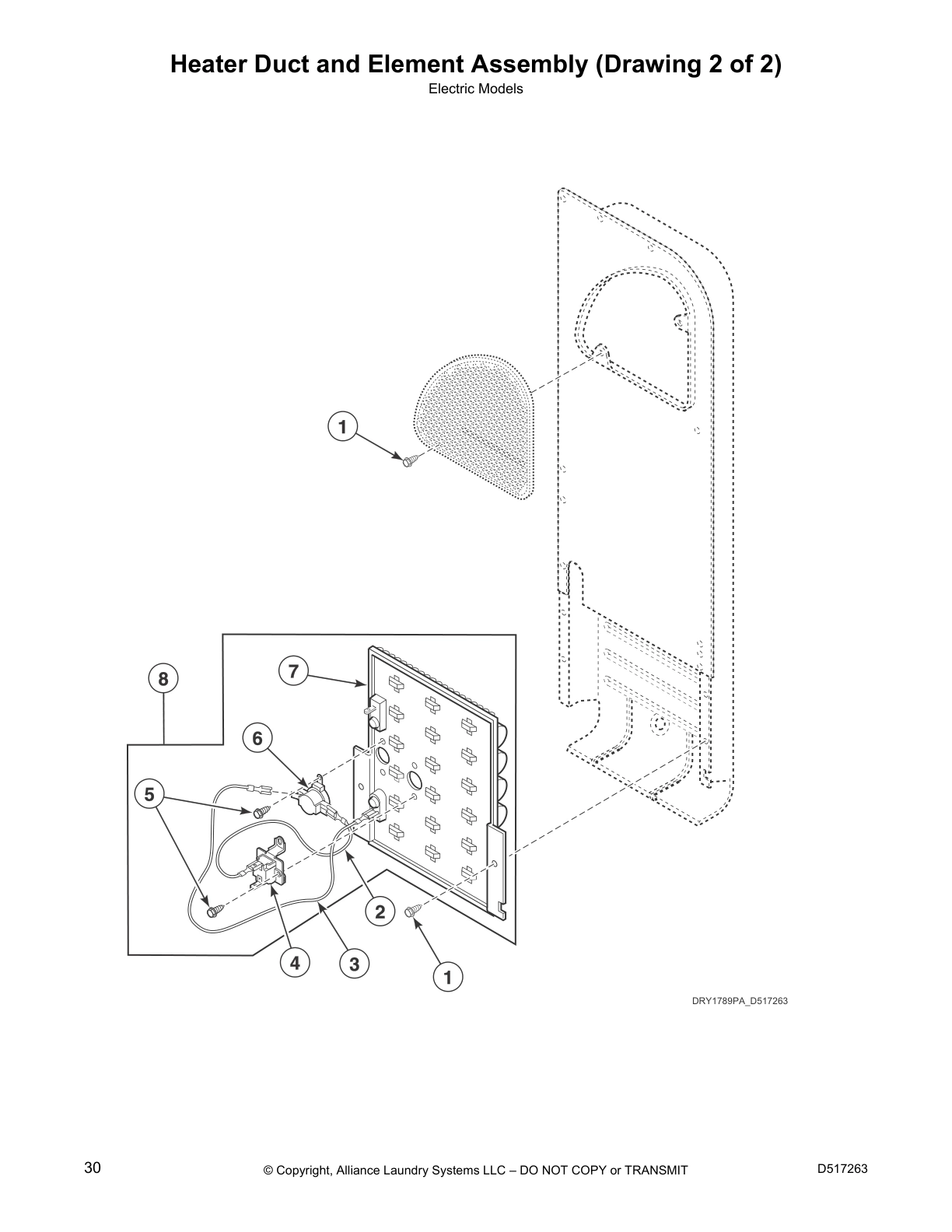 Heater Duct and Element Assembly (Drawing 2 of 2)