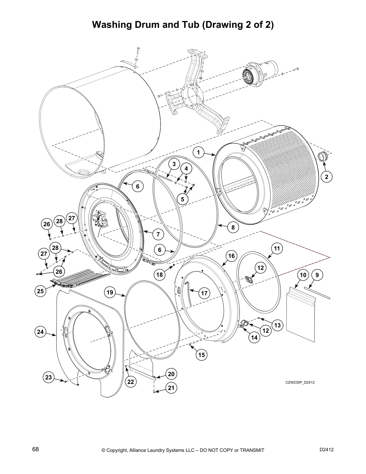 Washing Drum and Tub (Drawing 2 of 2)