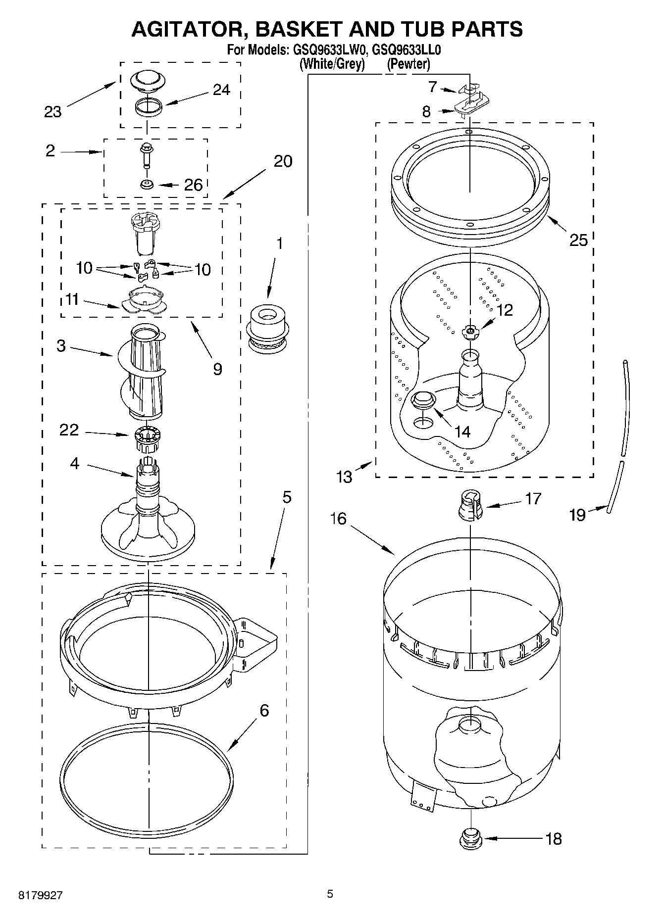 03 - AGITATOR, BASKET AND TUB