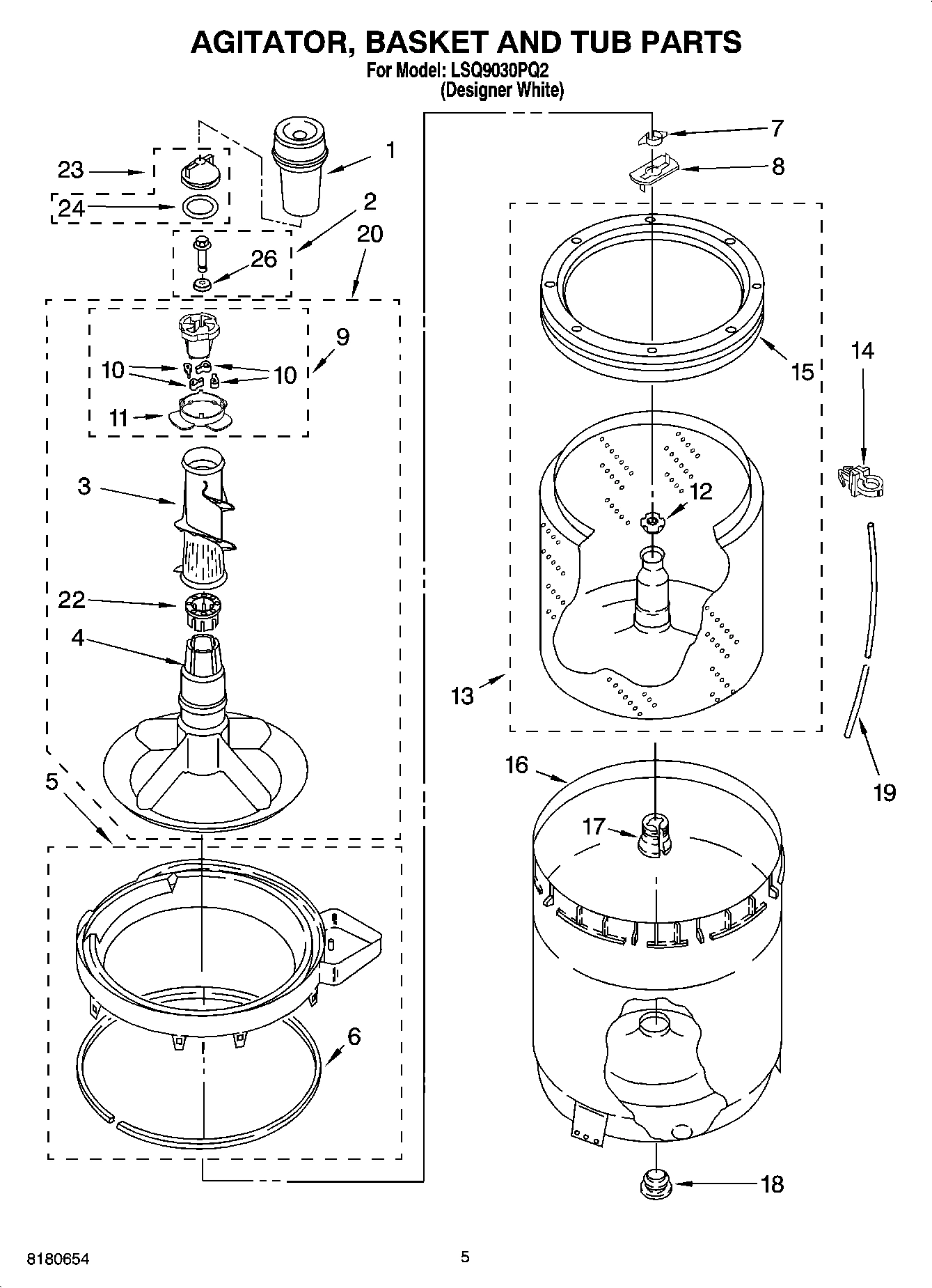 03 - AGITATOR, BASKET AND TUB PARTS