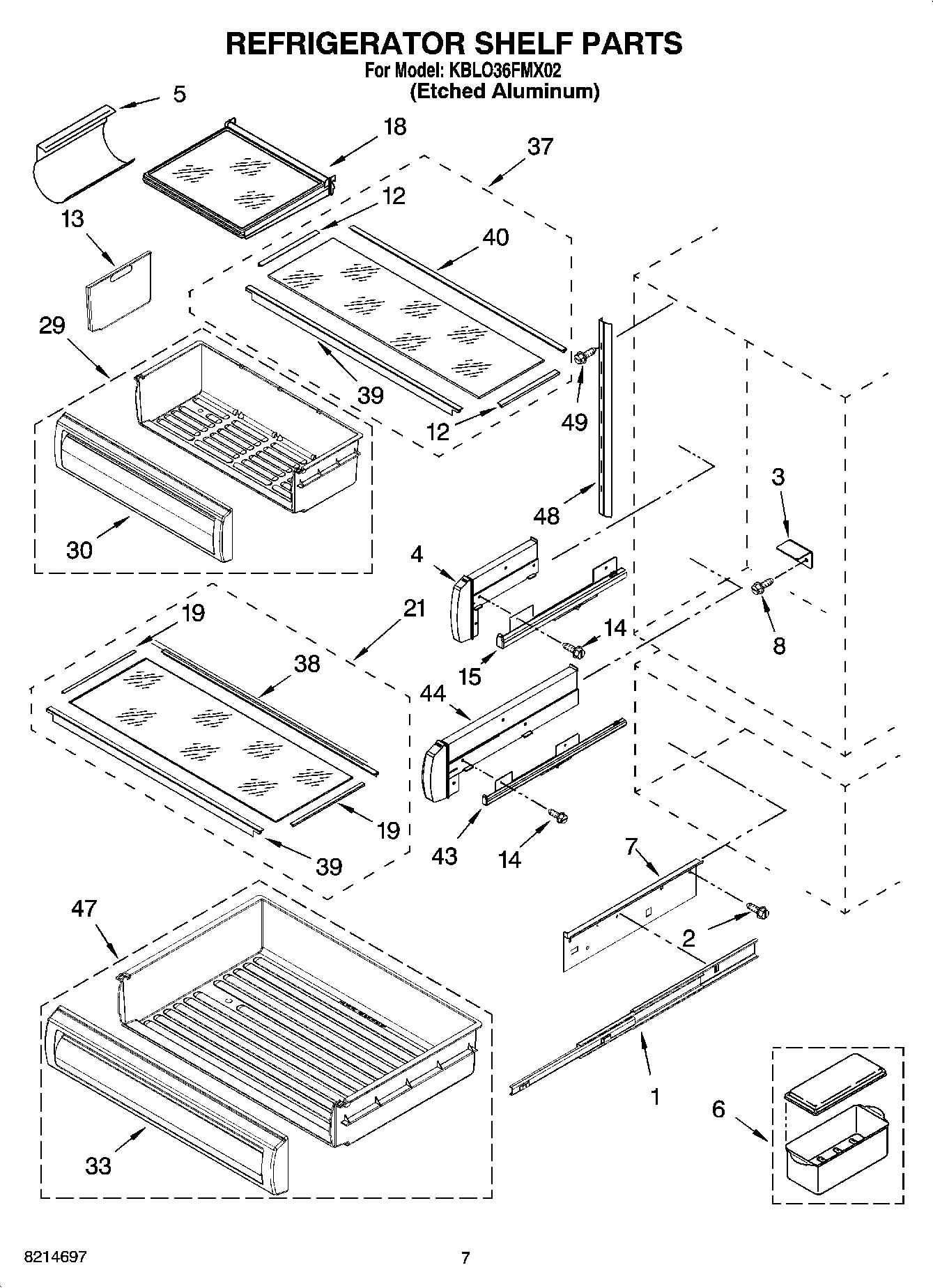 05 - REFRIGERATOR SHELF PARTS