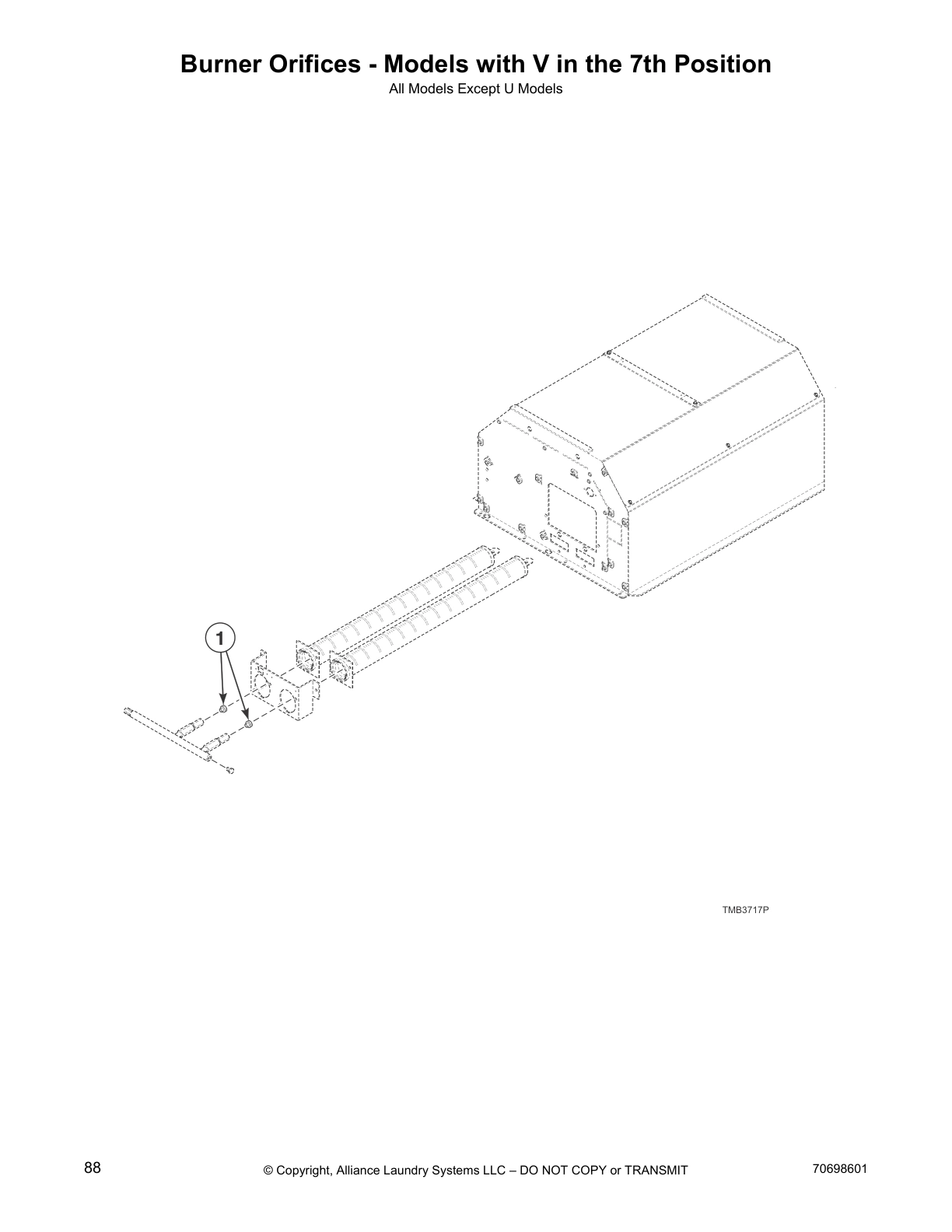 Burner Orifices - Models with V in the 7th Position
