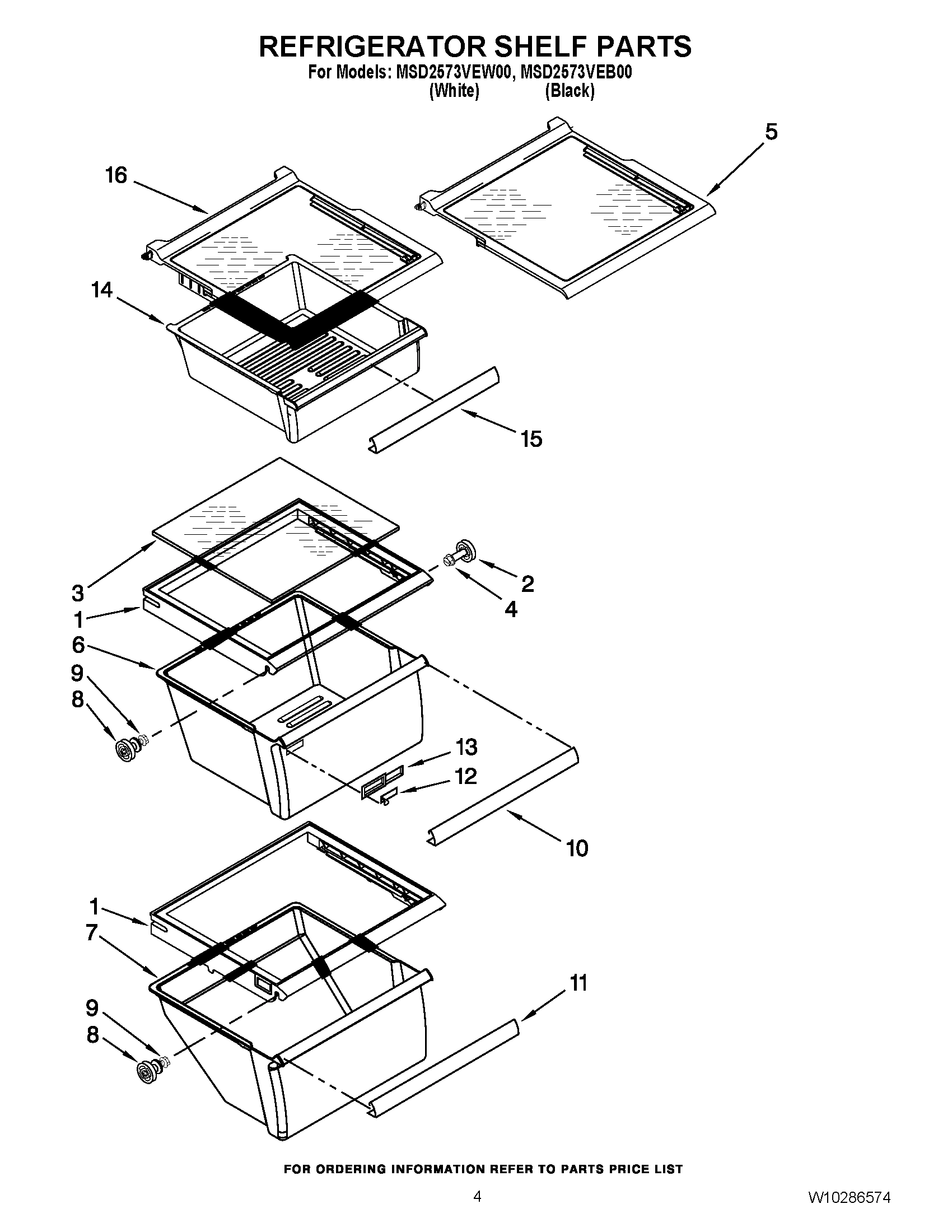 03 - REFRIGERATOR SHELF PARTS