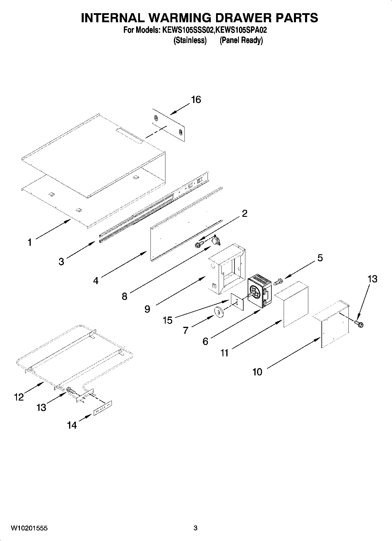 02 - INTERNAL WARMING DRAWER PARTS